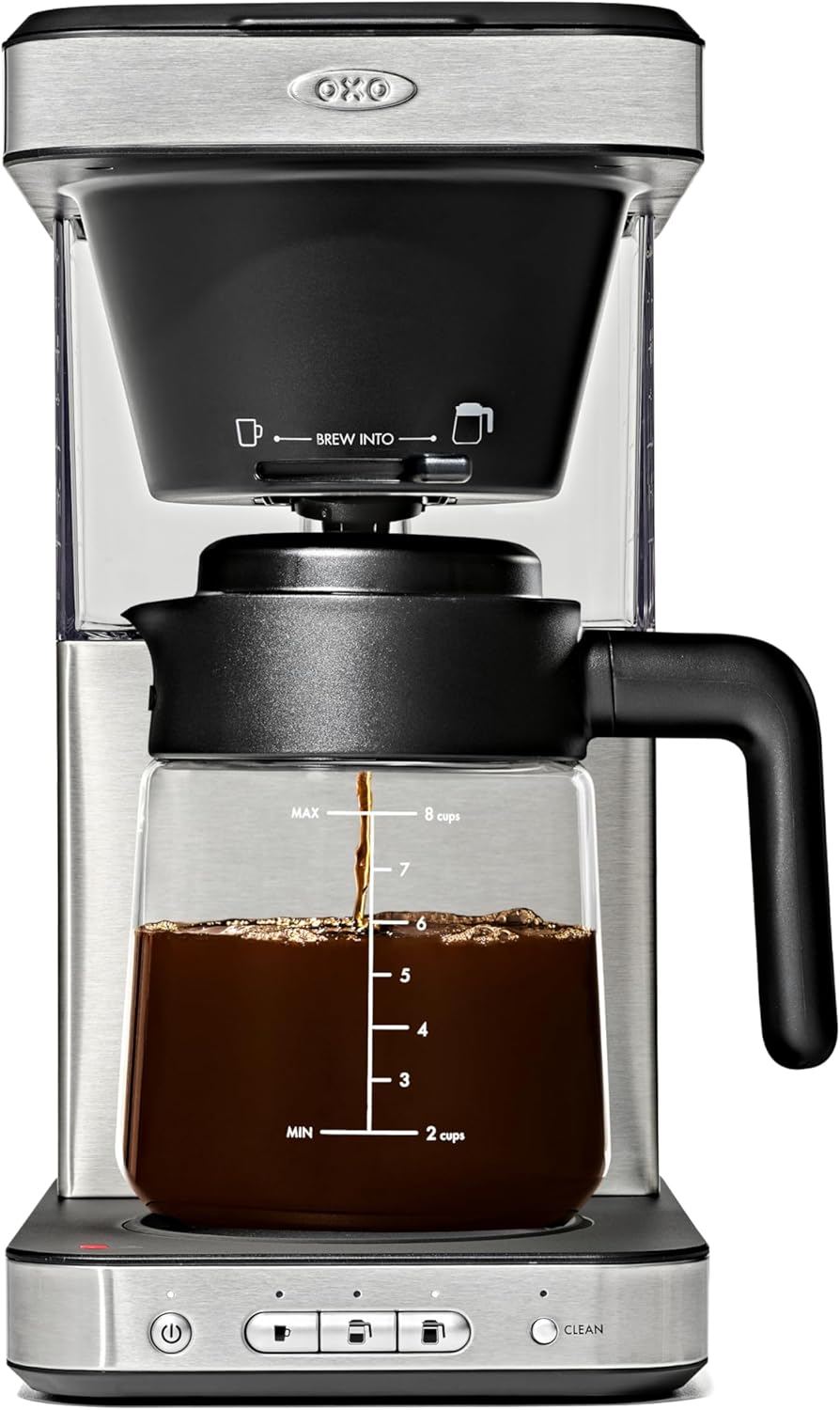 OXO Brew 8-Cup Coffee Maker with Podless Single-Serve Function and Glass Carafe - SCA Certified