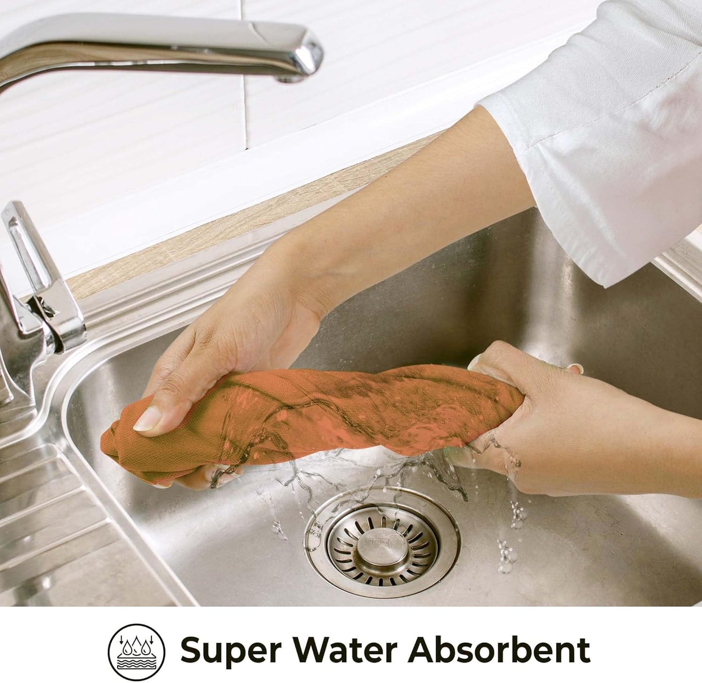 Urban Villa Kitchen Towels Solid Rust Towels Set of 6 20" X30” 100% Cotton Highly Absorbent Quick Drying Dish Cloths & Dish Towels Thanksgiving Fall Tea Towels with Hanging Loop Towels