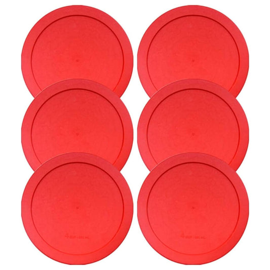 Wood Grip - Lids for Pyrex and Anchor Round Glass Containers - Lids for Pyrex Glass Containers - Replacement Lids (Red, 2 Cups, 6 Pack)