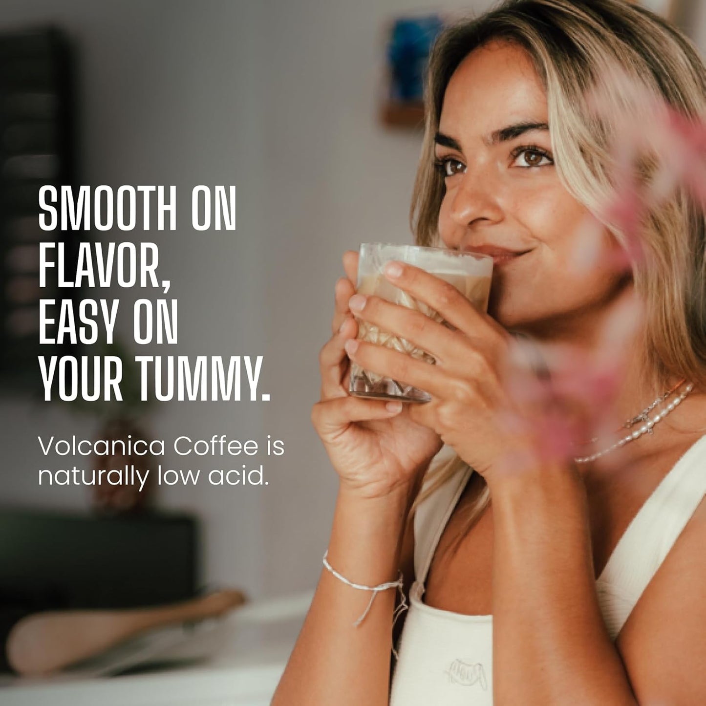 Low Acid Coffee, Blend of Natural Low Acidic Coffee, Whole Bean, Medium Roast, Fresh Roasted, 16-ounces