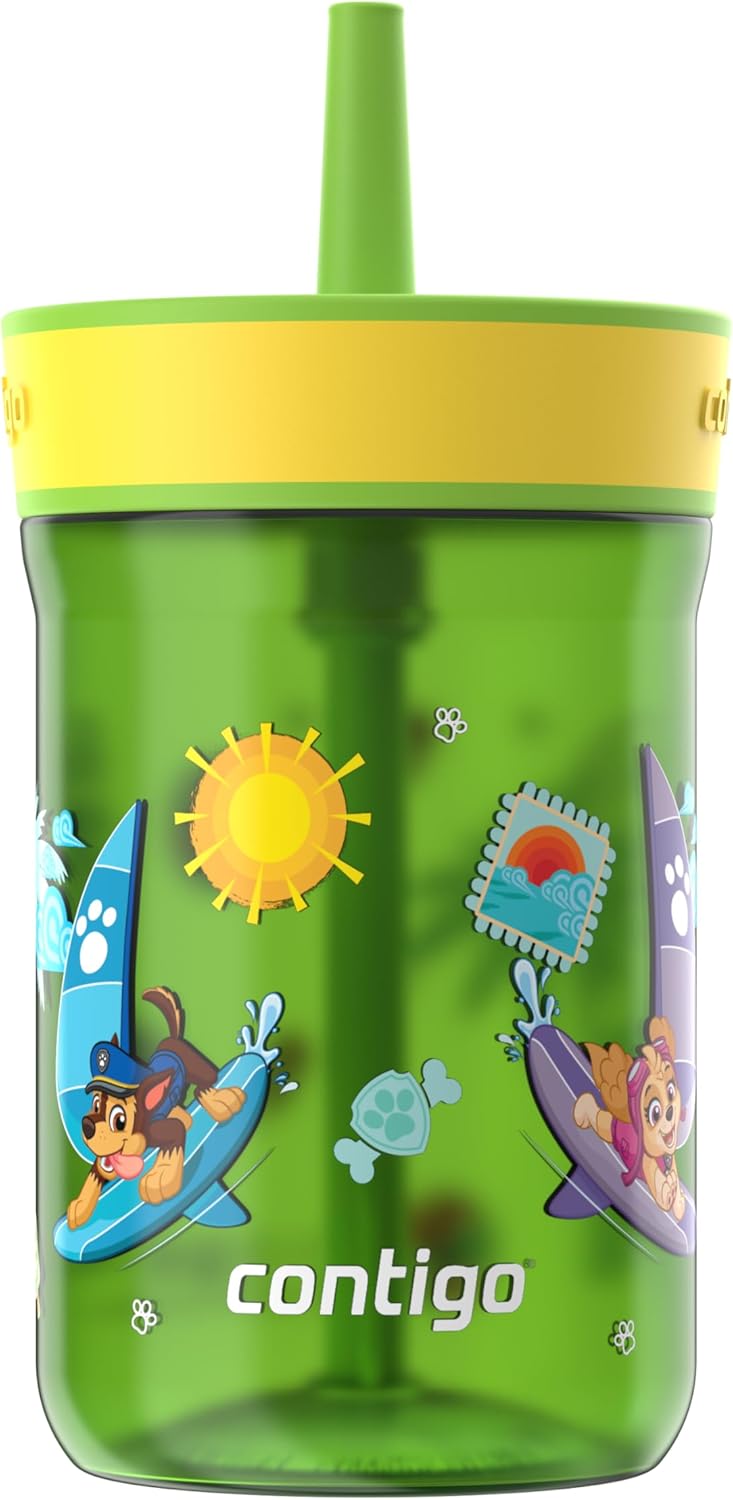 Contigo Leighton Tumbler with Straw, 14 oz, Cool Lime PAW Patrol (Color changing straw); Glacier PAW Patrol (Color changing body) (Pack of 8)