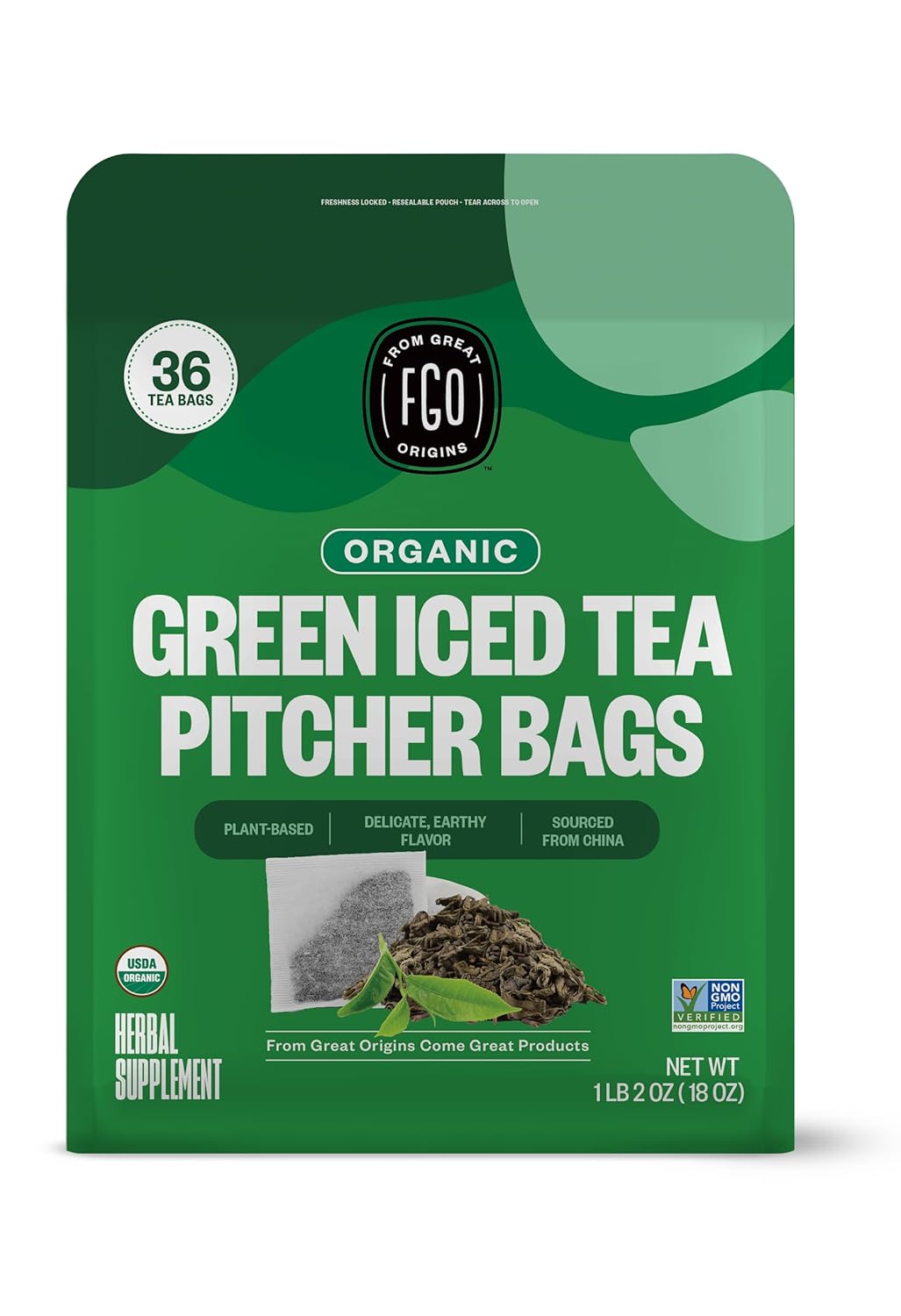 FGO Organic Matcha Green Tea Powder, Japanese Culinary Grade for Cooking, Baking, and Smoothies, 4 Ounce Resealable Bag, Packaging May Vary (Pack of 1)