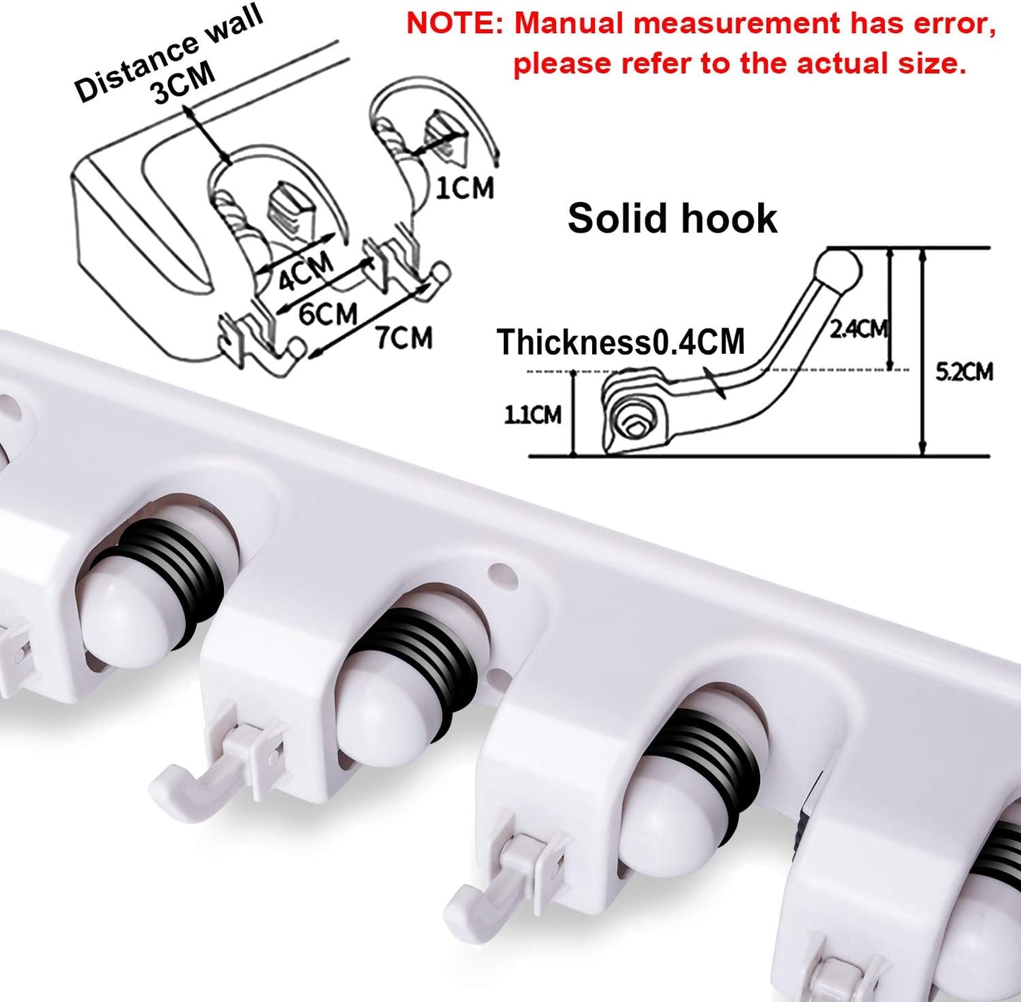 Wall Mount Broom Mop Holder Hanger Garden Tool Organizers Rack Garage Laundry Room Organizations and Storage with Hooks Heavy Duty