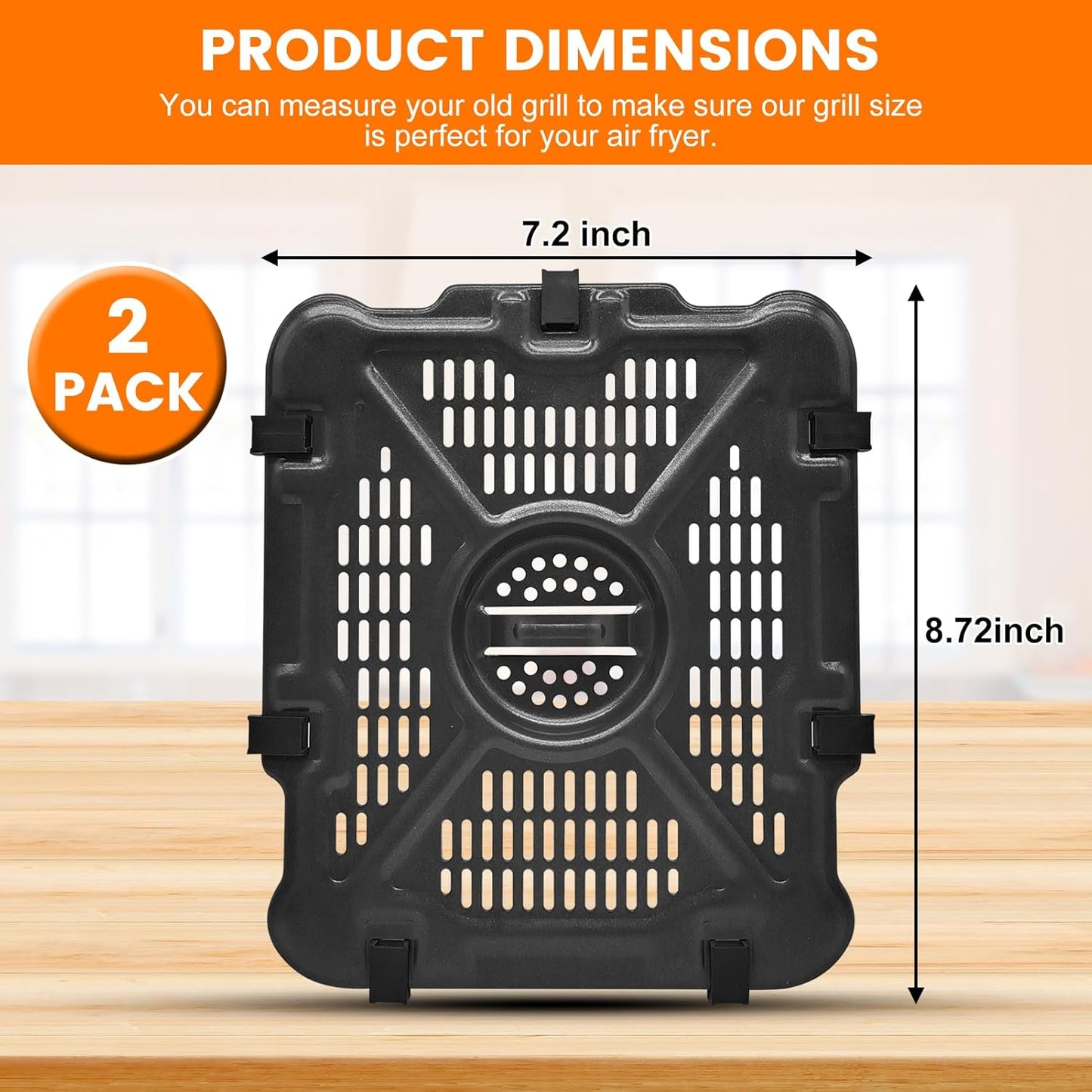 Air Fryer Replacement Tray for Ninja SL201 SL401 SL451 DoubleStack XL 2-Basket, 2 Packs Air Fryer Grill Plate Tray Accessories, Dishwasher Safe