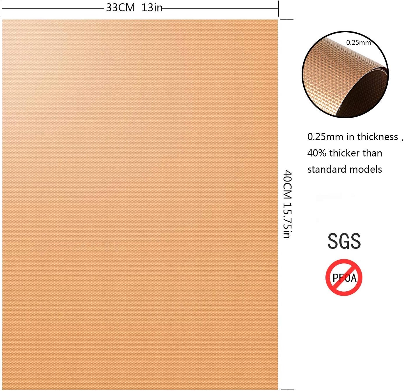 AOOCAN Copper Grill Mat Set of 5 - Non-Stick BBQ Outdoor Grill, Copper Grilling Mats Reusable and Easy to Clean, Works on Electric Grill Outdoor Gas Charcoal BBQ as Seen on TV-15.75 x 13 Inch