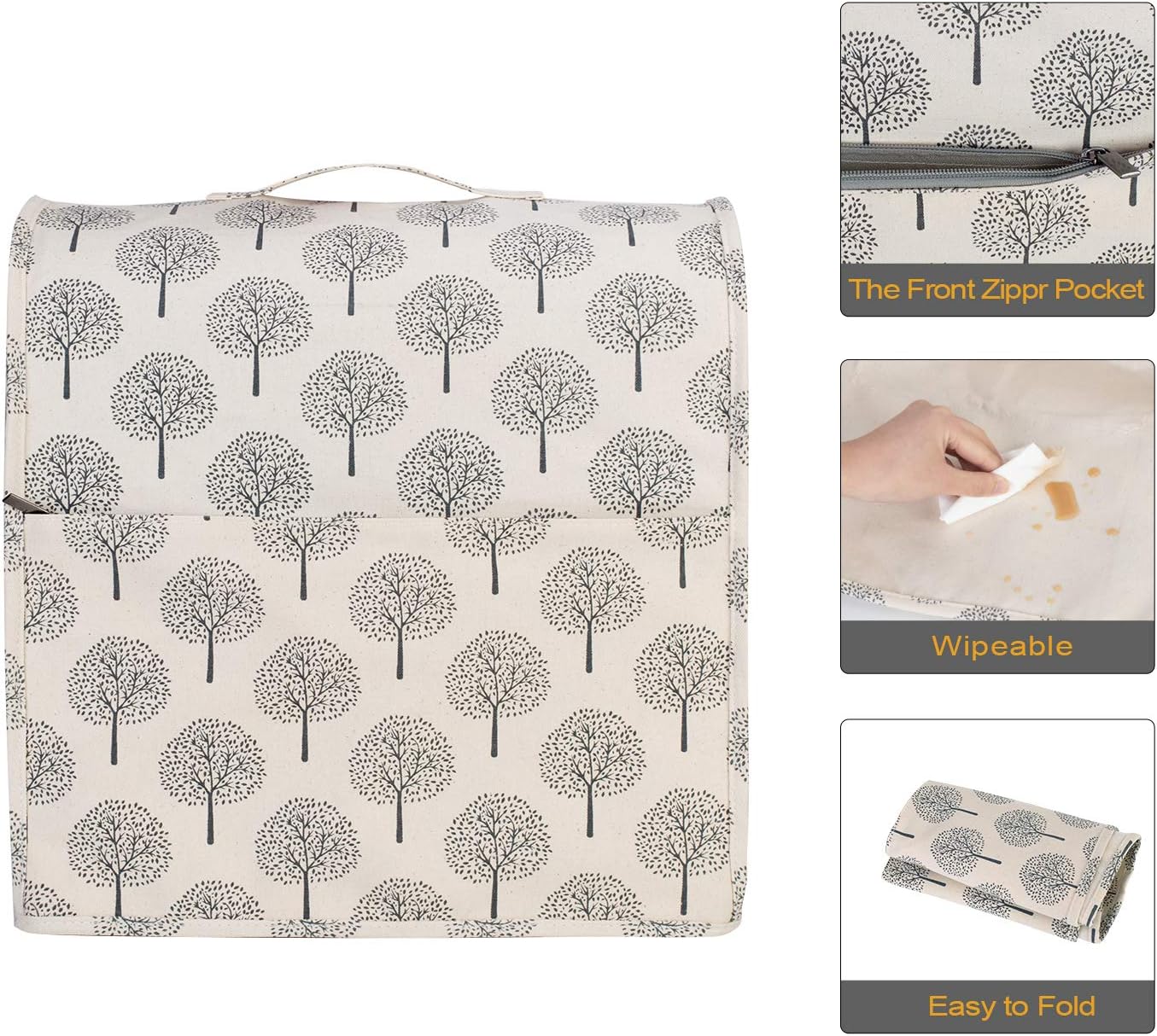 Yarwo Dust Cover for 4.5 qt and All 5 qt Stand Mixer, Protective Stand Mixer Cover with Top Handle and Pockets for Extra Accessories, Tree