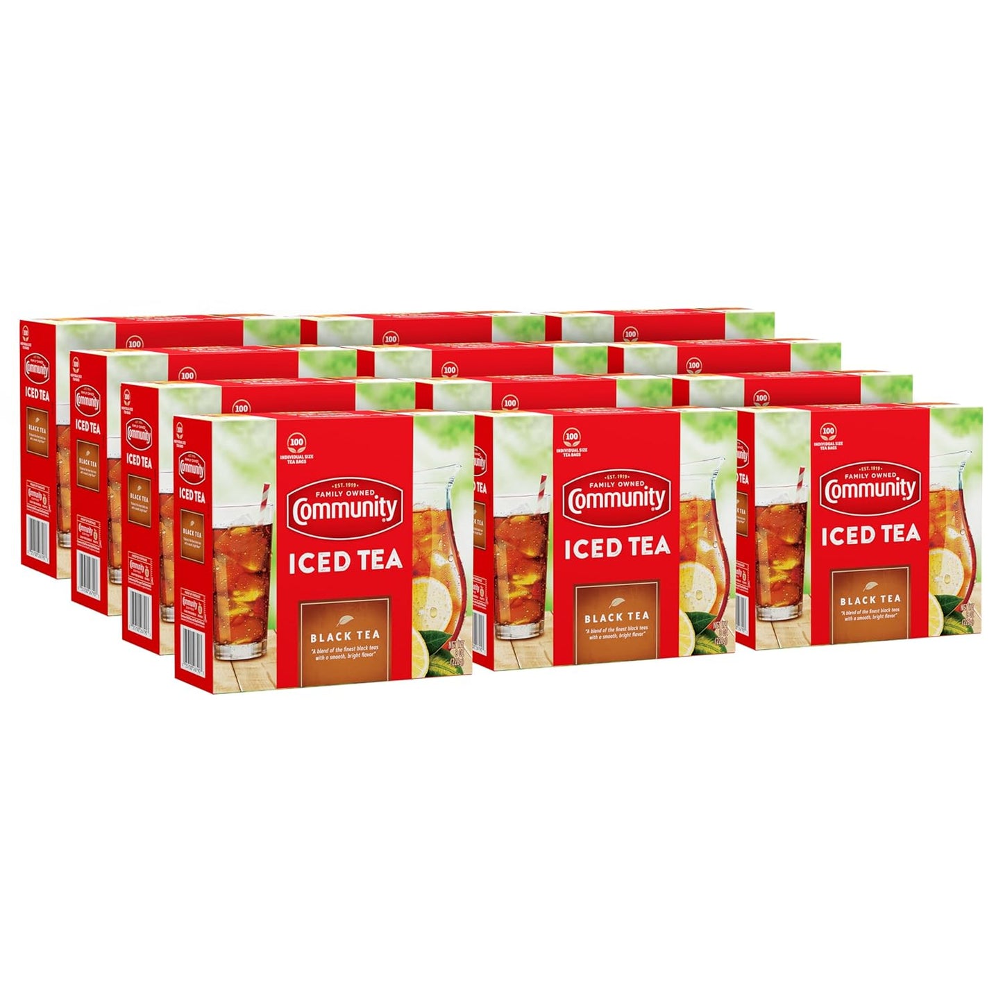 Community Coffee Porch Breeze Orange Pekoe Cut Black Tea Bags, Individual Cup Size, 100 Count (Pack Of 12)