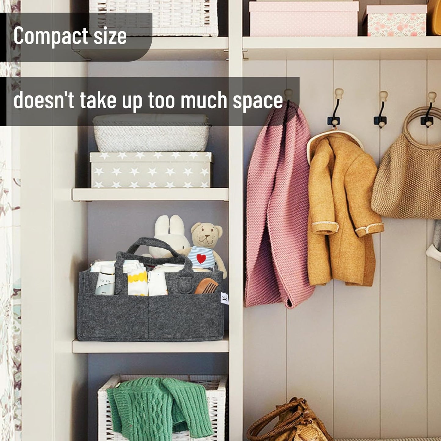 Mr. Pen- Baby Diaper Caddy Organizer, Charcoal Gray, Diaper Organizer, Car Diaper Caddy, Baby Caddy Organizer, Portable Diaper Caddy, Diaper Organizer for Changing Table, Baby Organizer for Nursery