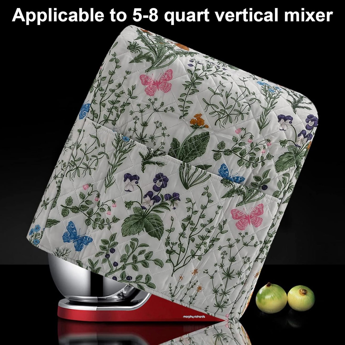 Stand Mixer Cover,Floral and Plants Kitchen Mixer Cover Compatible With 5-8Qt Kitchenaid Hamilton Mixers,Spring Summer Kitchen Decor,Kitchen Aid Mixer Covers,Pioneer Woman Kitchen Aid Mixer Assecories