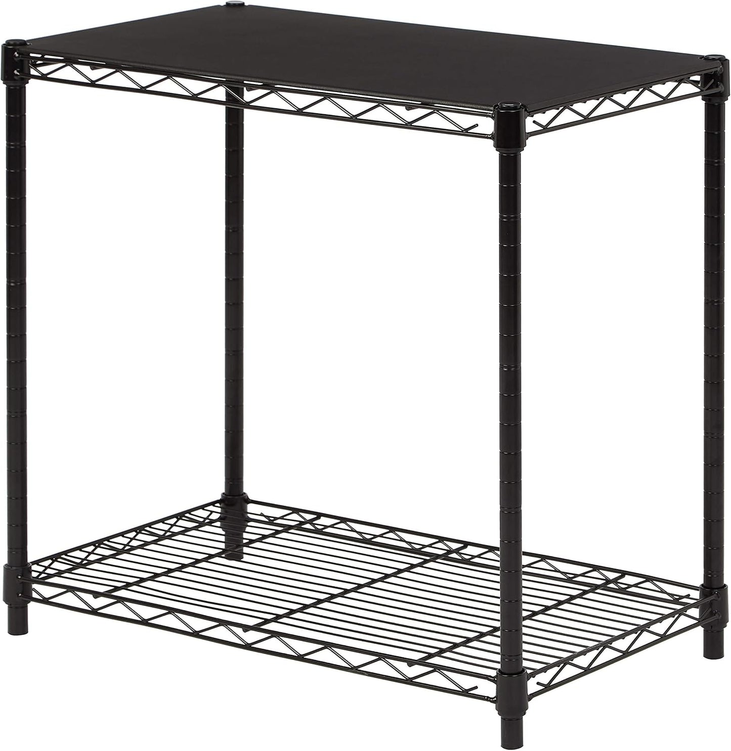 Amazon Basics 2-Shelf Stackable Storage, 13.3" D x 23.2" W x 22.2" H, Black