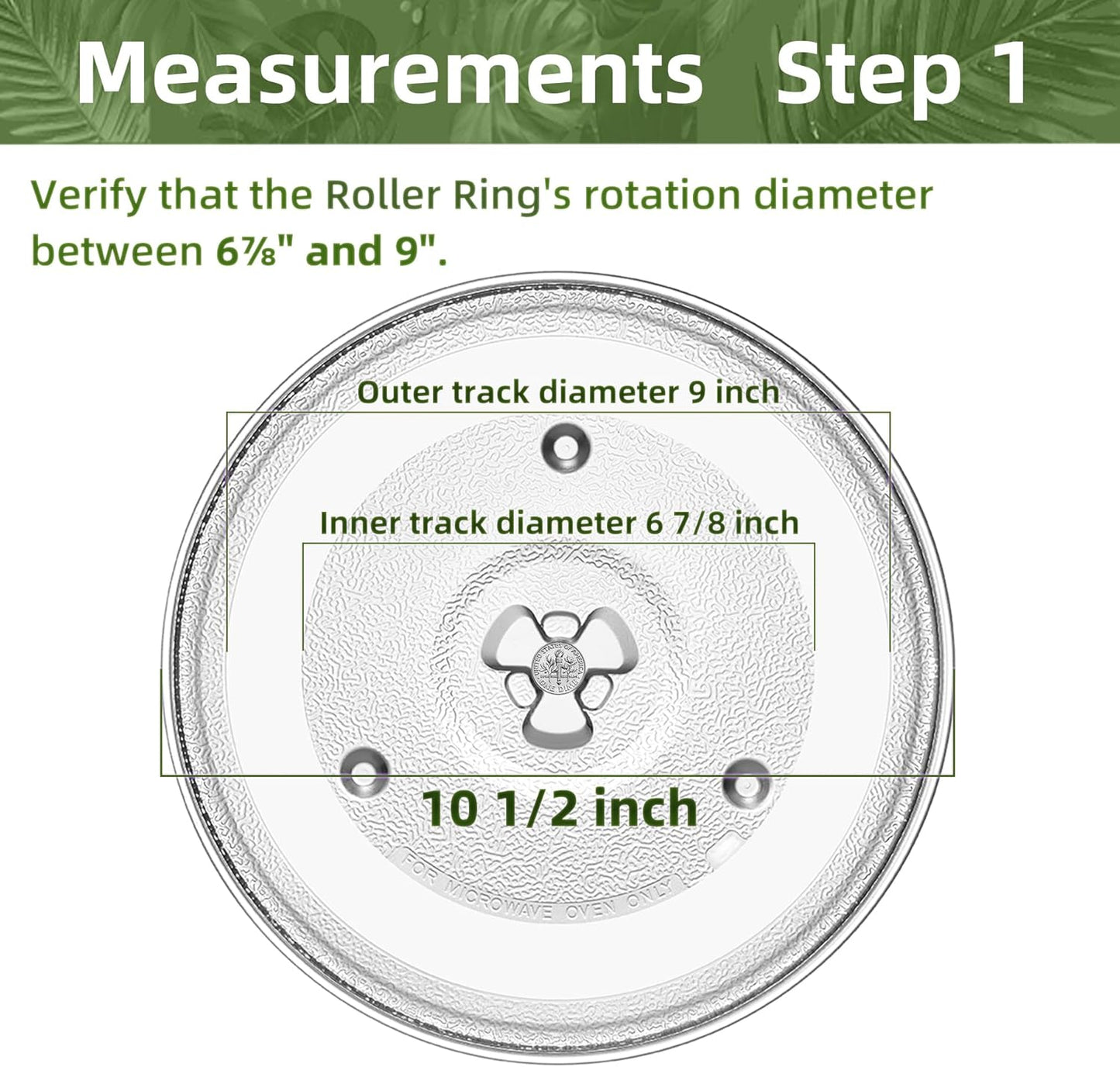 10.5" Microwave Turntable Compatible with Emerson 252100500497, 10 1/2 inch Replacement Microwave Glass Plate for Hamilton Beach, Oster MP-P23