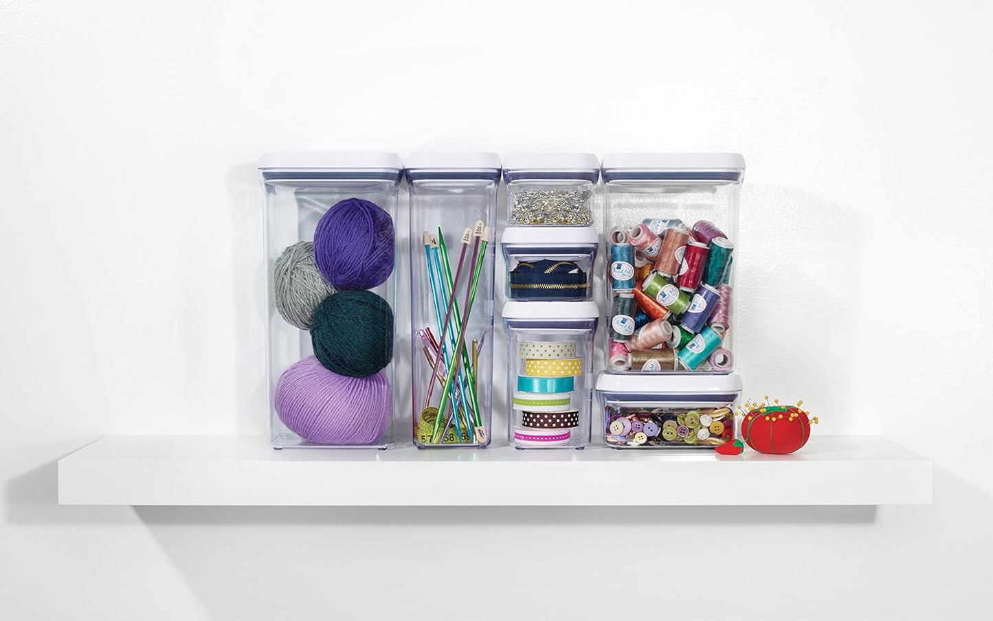 OXO Good Grips POP Small Square Storage Container, 0.3 Quart, White (1106040)