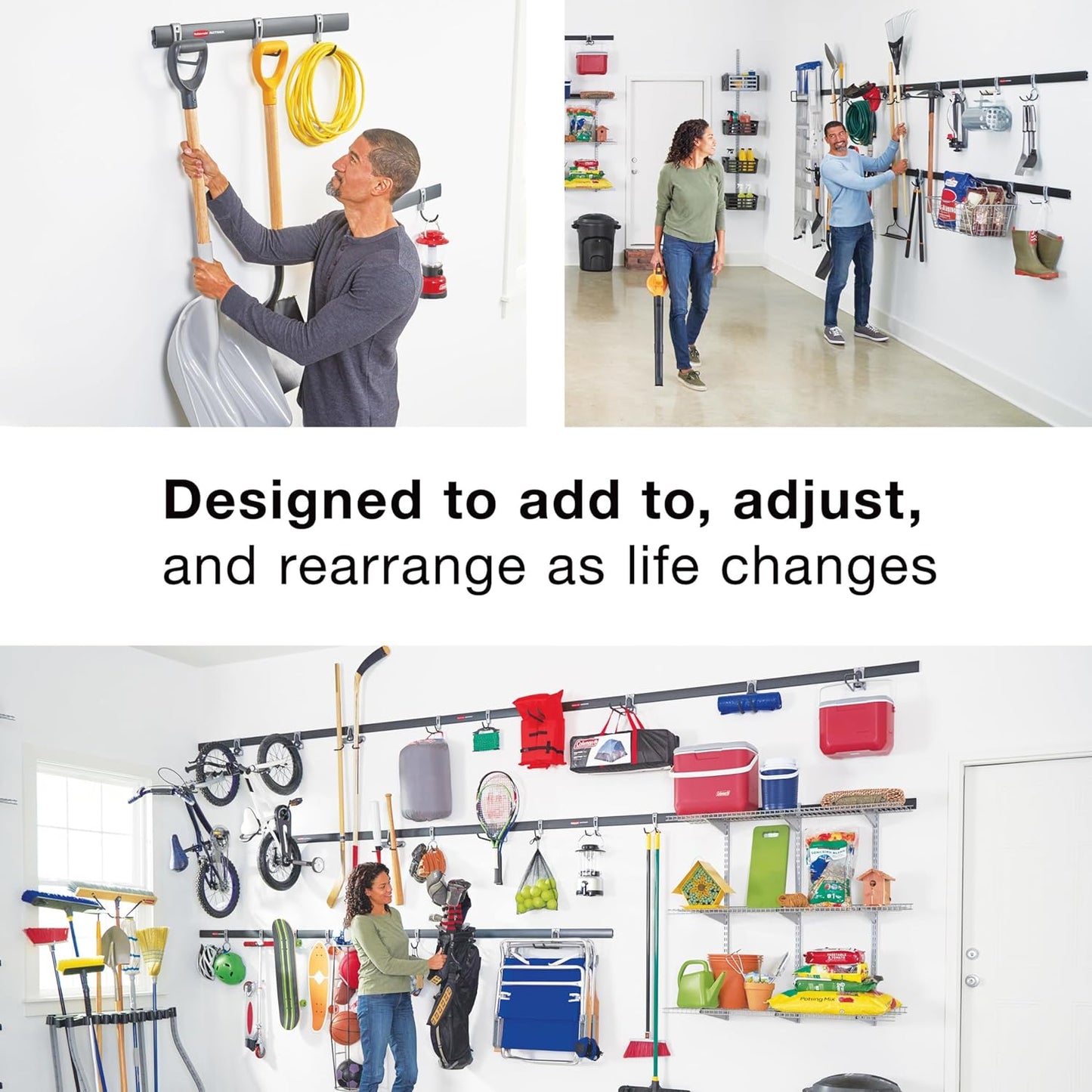 Rubbermaid FastTrack Garage Organization System Vertical Bike Hook Black Holds up to 50 Pounds Wall Mount and Heavy Duty Garage Hanger for Bike Storage