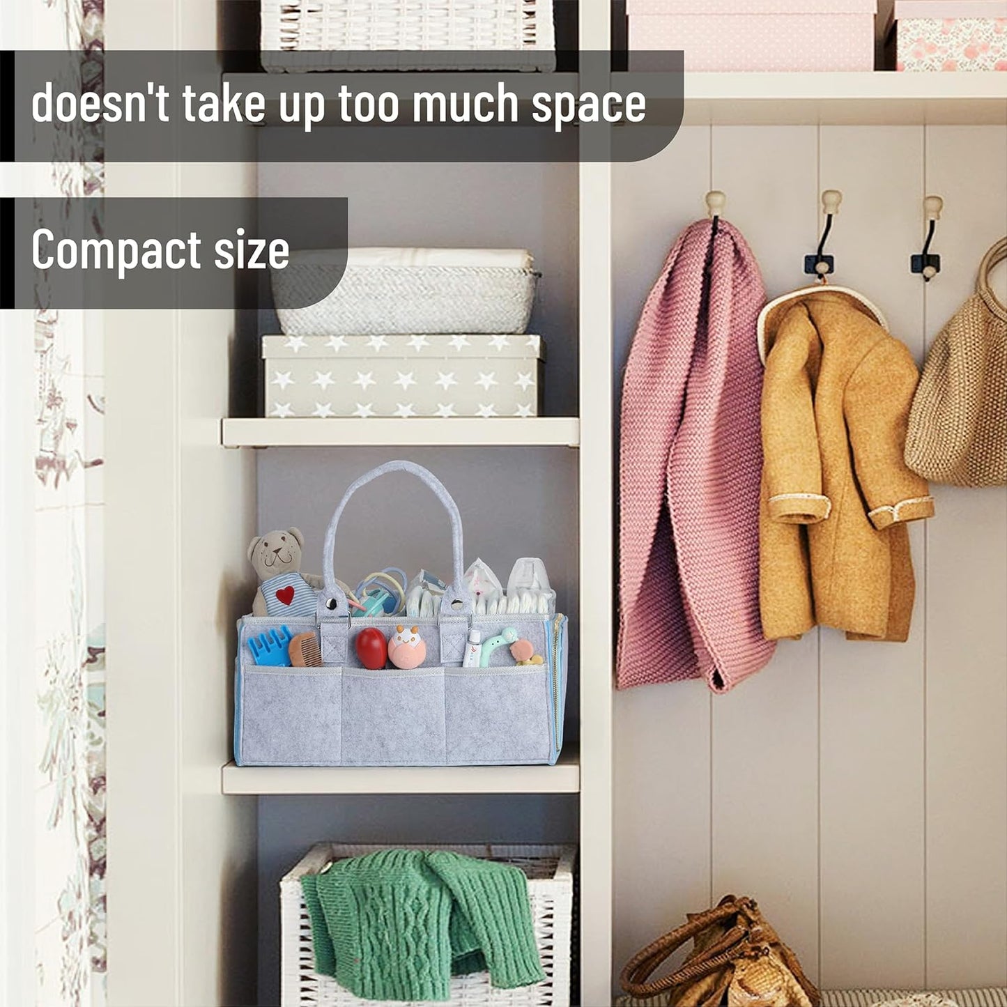 Mr. Pen- Baby Diaper Caddy Organizer, Blue Inside, Diaper Organizer, Car Diaper Caddy