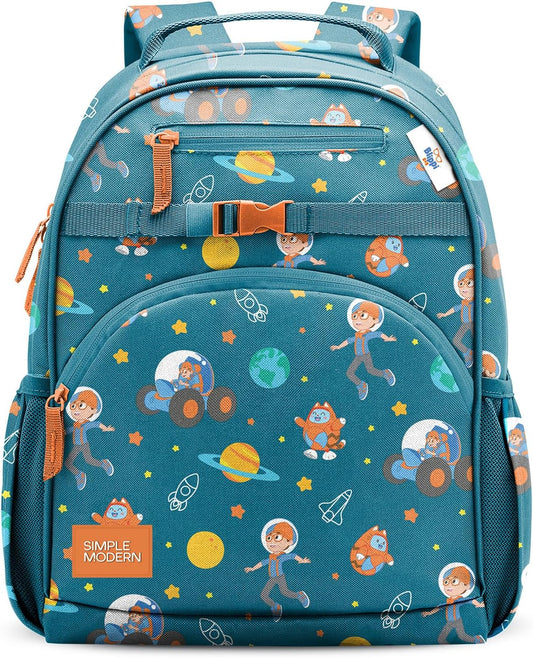 Simple Modern Medium Blippi Toddler Backpack for School Girls and Boys | Kindergarten Elementary Kids Backpack | Fletcher Collection | Kids - 15" tall | Blippi Space