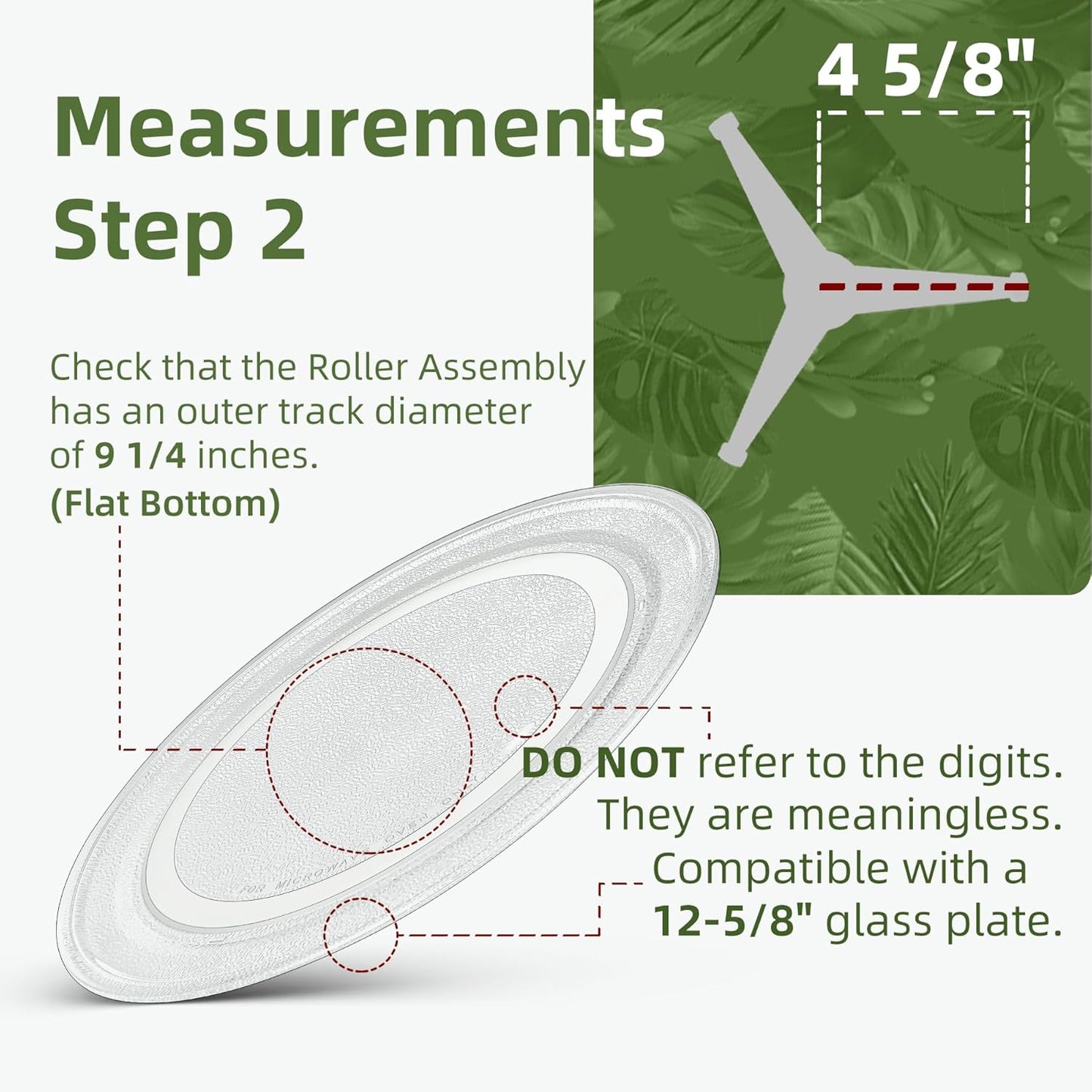 12.6" microwave turntable plate replacement KitchenAid Glass Plate Compatible with 12 5/8 inch WPW10267856 Whirlpool Microwave Glass Turntable
