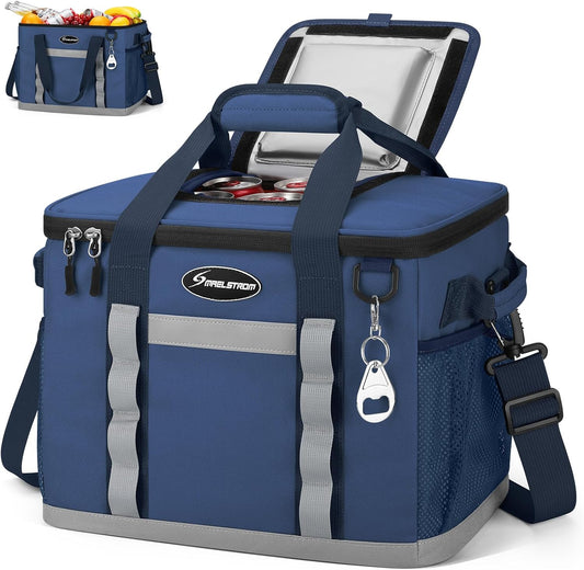 Maelstrom Collapsible Soft Cooler Bag, 24/30/60/75 Cans Beach Cooler, Ice Chest, Leakproof & Portable for Beach, Camping, Road Trips & Grocery Shopping