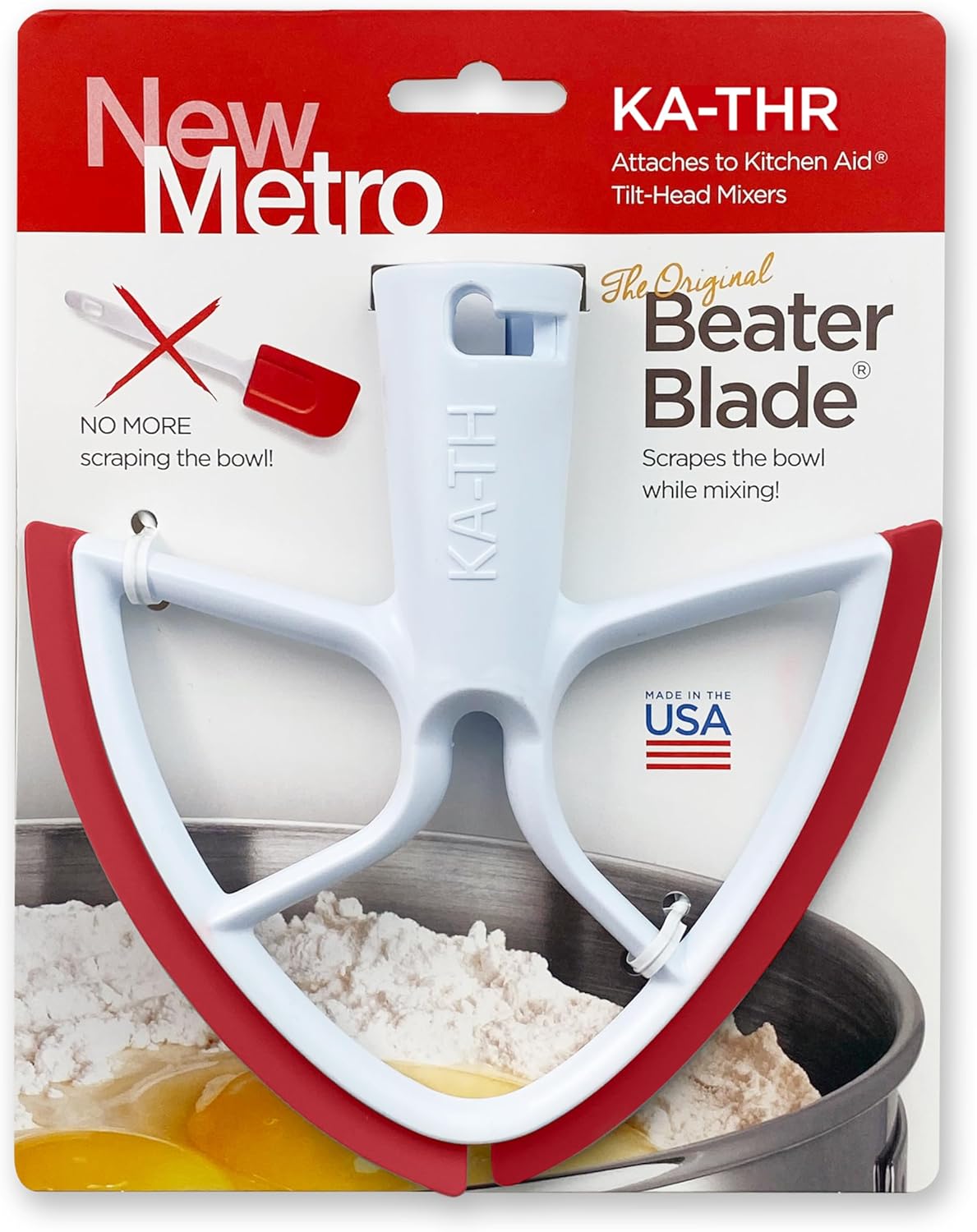 New Metro KA-THR Original Beater Blade Works w/ KitchenAid 4.5 - 5 Qt Tilt-Head Stand Mixers, Red