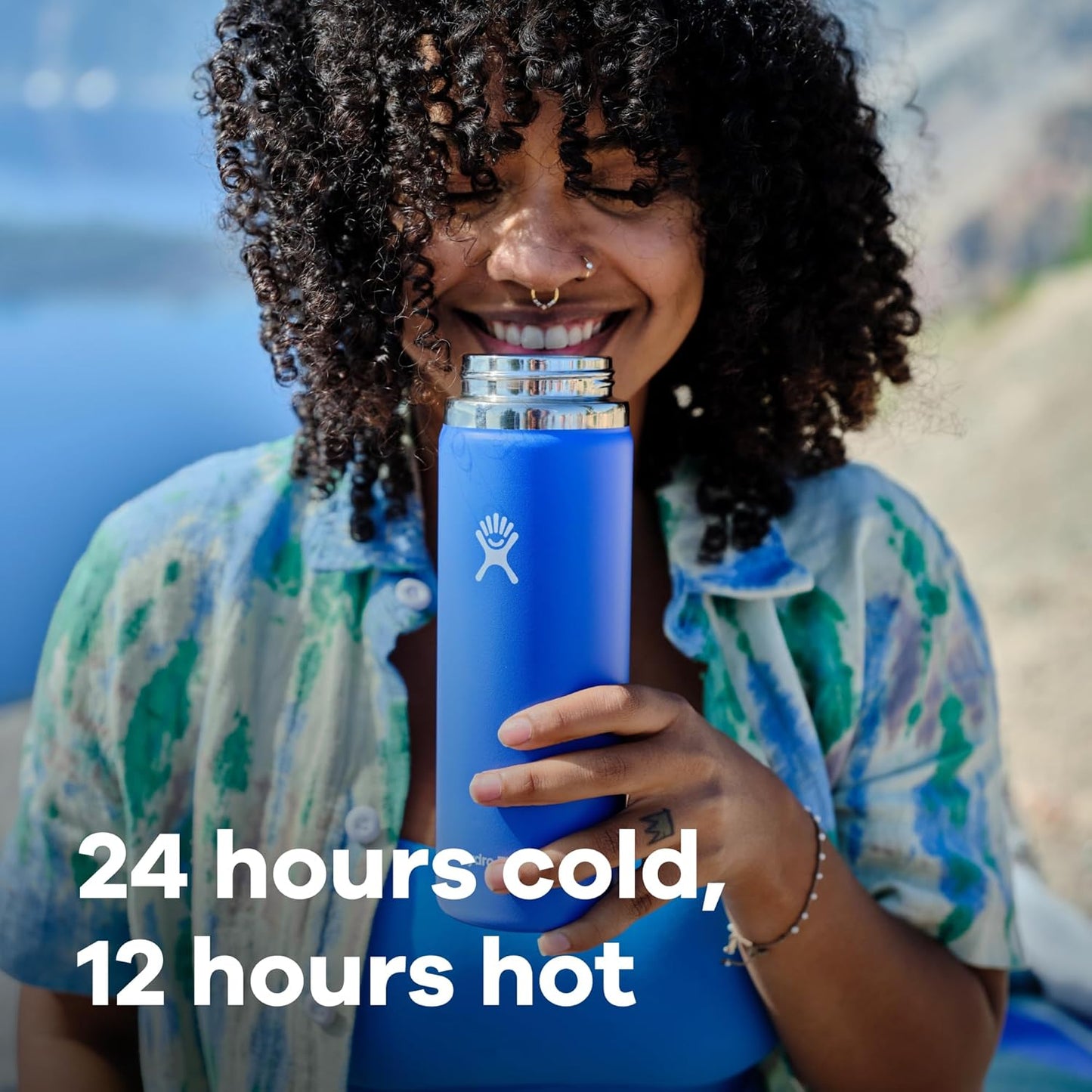 Hydro Flask Water Bottle - Insulated Stainless Steel - Wide Mouth Flex Lid, Non Spill, Leakproof and Refillable in 32 Oz Stone Gray