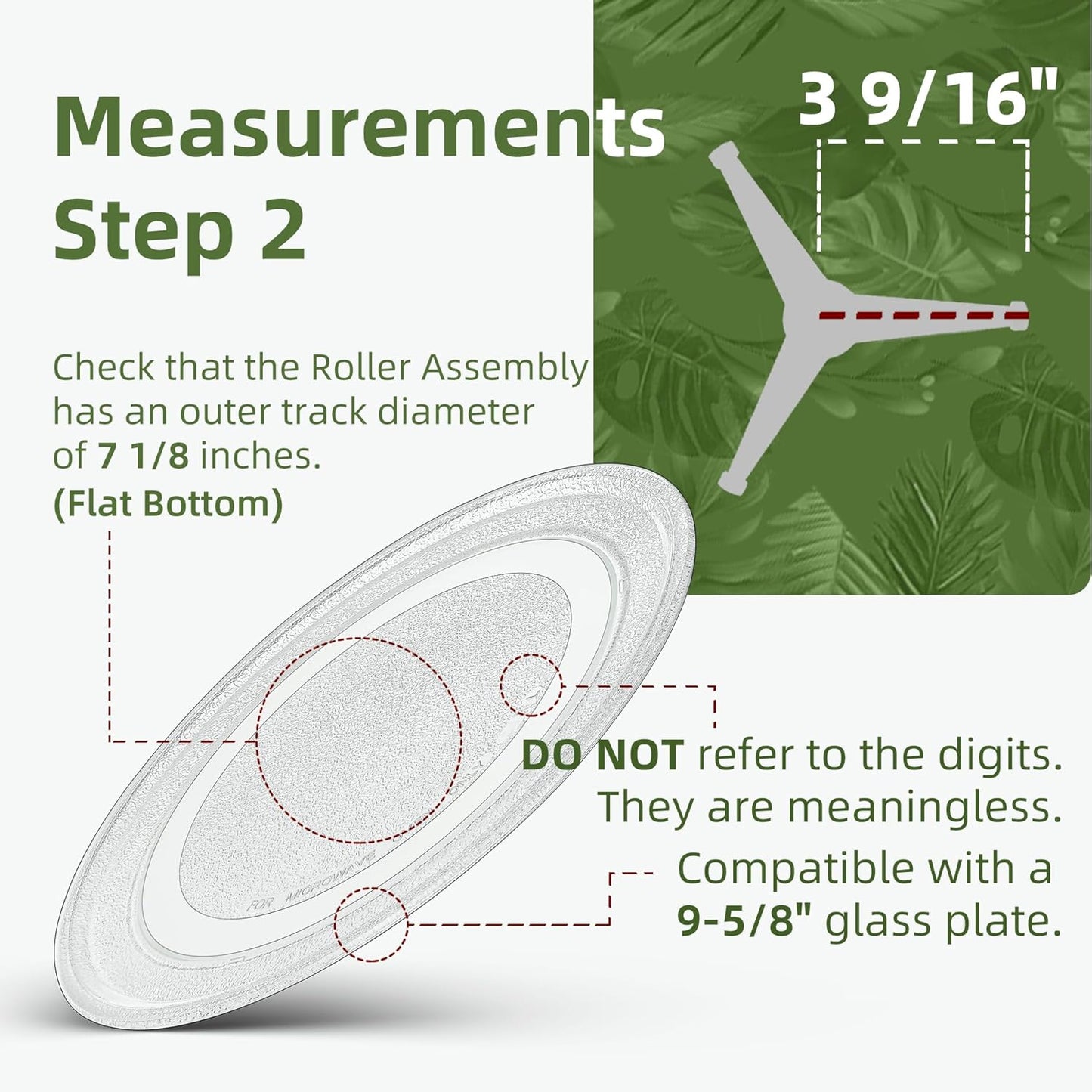 9.6" Microwave Turntable Plate Compatible with GE WB49X10134, 9 5/8 inch Replacement Microwave Glass Plate for LG 3390W1A035A 3390W1A035C and WPW10315165 Whirlpool Microwave Glass Tray