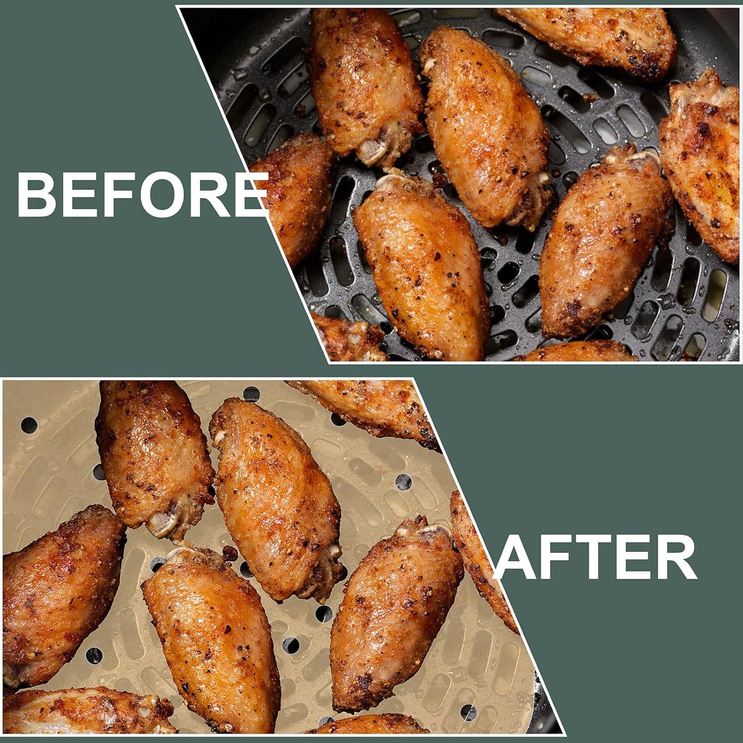 200pcs Air Fryer Parchment Paper Disposable Liner 8.5inch, Premium Perforated for Air Fryer, Streamer, Pans, No Burn, Easy Cleanup