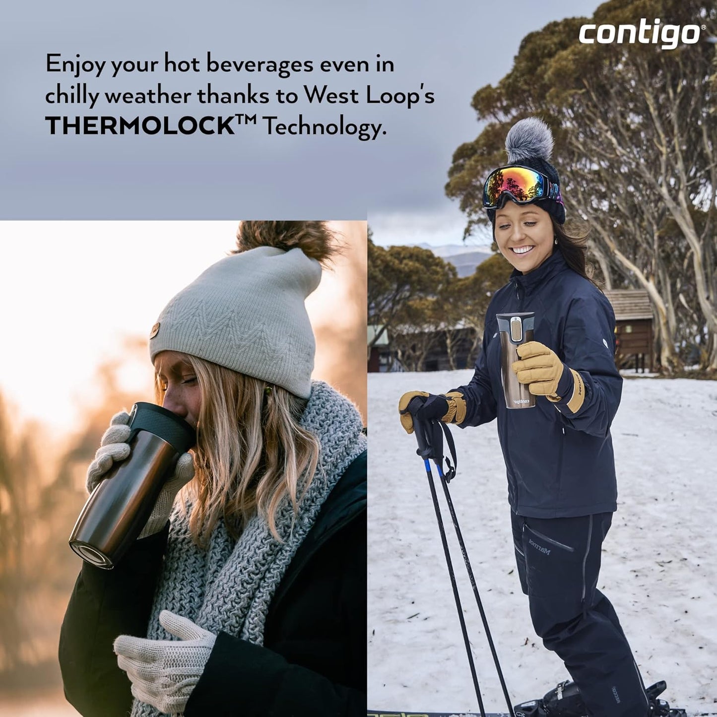 Contigo West Loop Autoseal Travel Mug, Stainless Steel Thermal Mug, Vacuum Flask, Leakproof Tumbler, Coffee Mug with BPA-Free Easy-Clean Lid