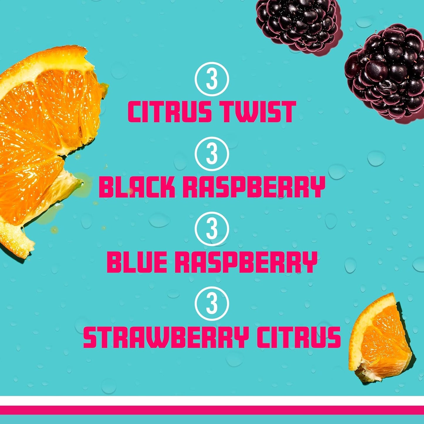 Sparkling Ice Caffeine Variety Pack, Flavored Sparkling Water, Zero Sugar, with Vitamins and Antioxidants, 16 fl oz, 12 count (Citrus Twist, Black Raspberry, Blue Raspberry, Strawberry Citrus)