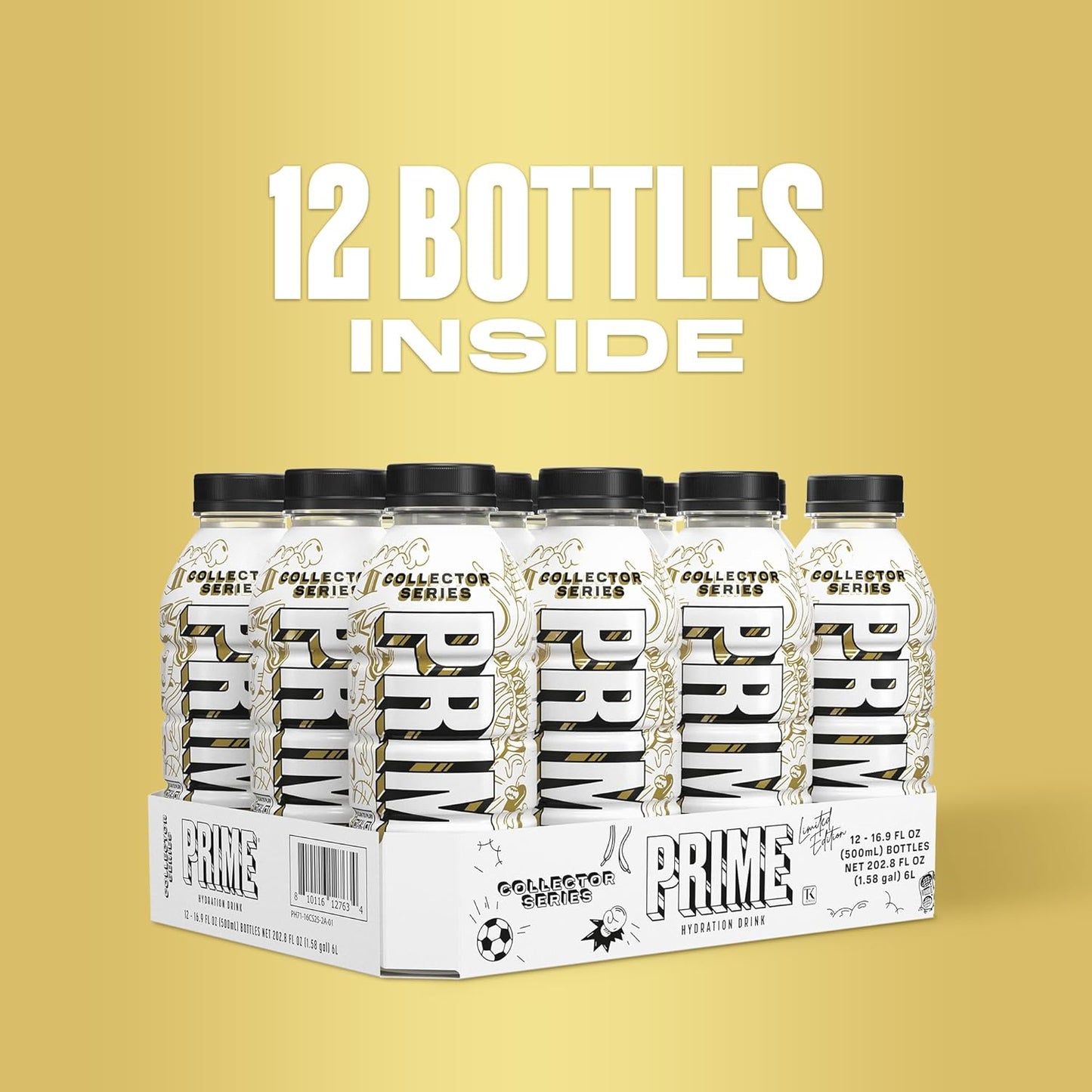 PRIME Hydration Collector Series, Sports Drinks, Electrolyte Enhanced for Replenishing Fluids, 250mg BCAAs, B Vitamins, Antioxidants, Low Sugar, 16.9 Fl Oz, 12 Pack