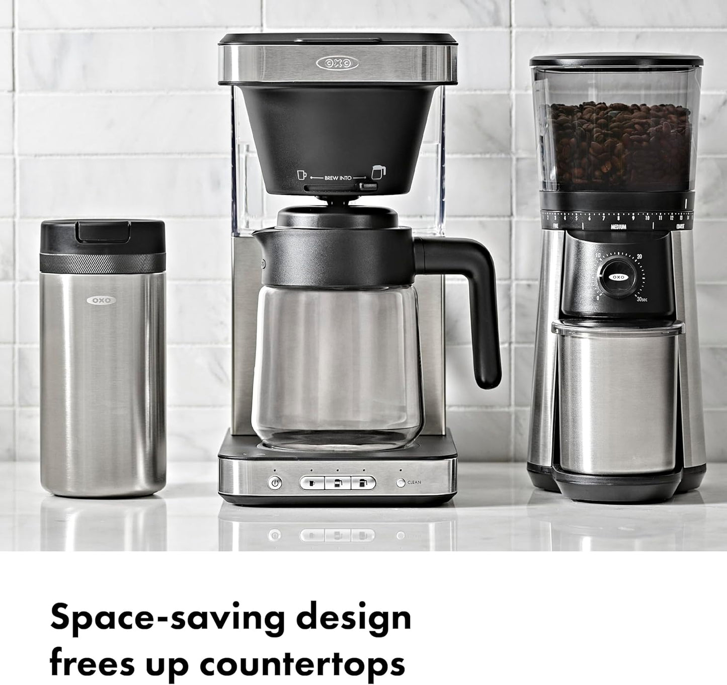 OXO Brew 8-Cup Coffee Maker with Podless Single-Serve Function and Glass Carafe - SCA Certified