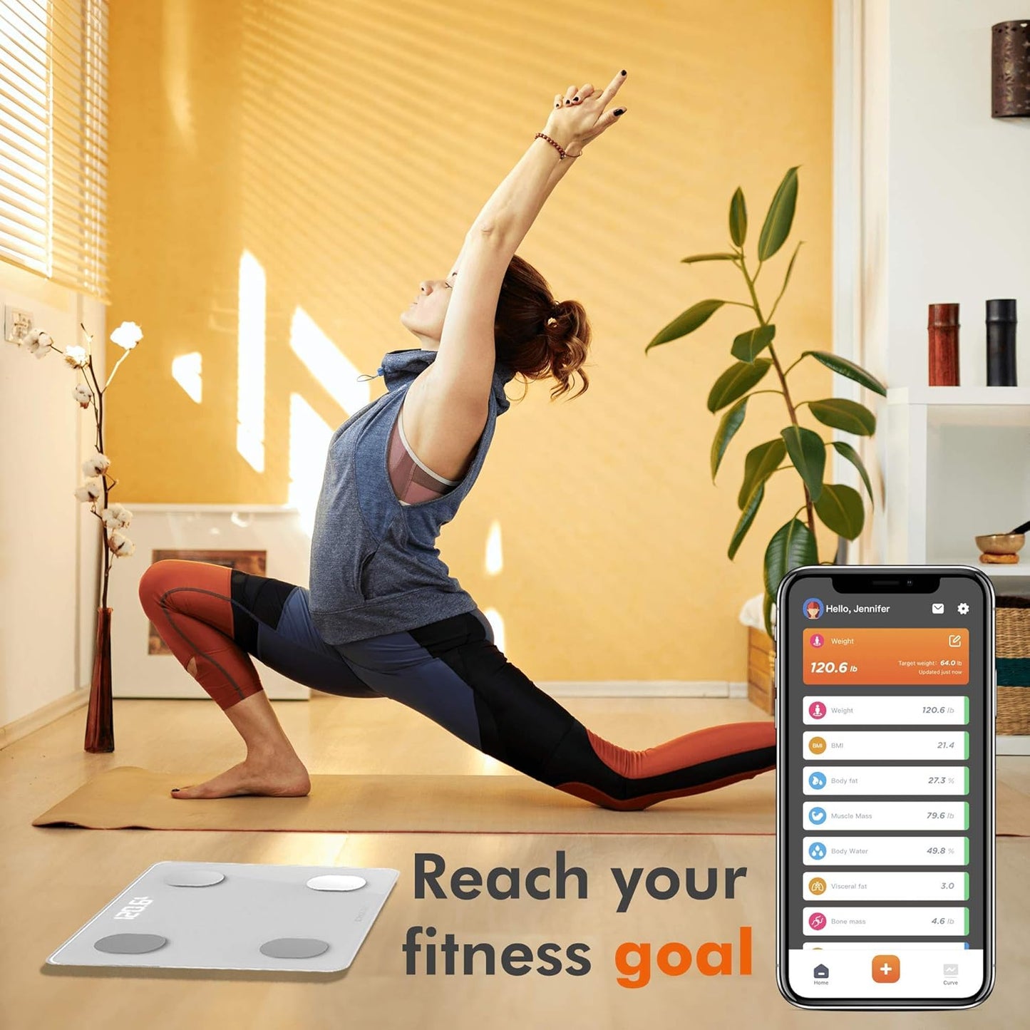 KONQUEST Smart Scale for Body Weight, Digital Bathroom Scale BMI Weighing Bluetooth Body Fat Scale, Body Composition Monitor Health Analyzer with Smartphone App, 400 lbs - White