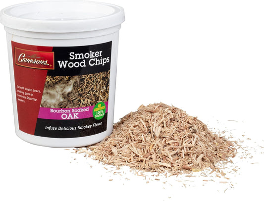 Camerons All Natural Extra Fine Bourbon Oak BBQ Wood Chips for Smokers (1 Pint, 0.47L) Kiln Dried Wood Sawdust Shavings for Cocktail Smoking Guns, Stovetop Smokers, Smoke Boxes-Barbecue Grilling Gifts