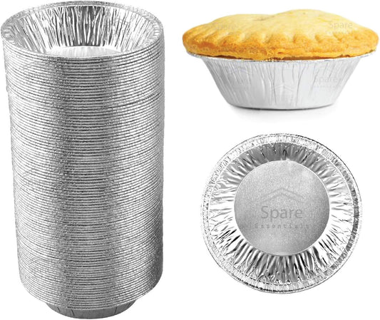 (60 Pack) Pie Tins 5 inch, Disposable Mini Pies Tin, Tart Aluminum, Individual Serving Pans for Baking Mini Chicken Potpie, Small Homemade Cakes & Quiche, Foil Tins, Freezer-to-Oven Use