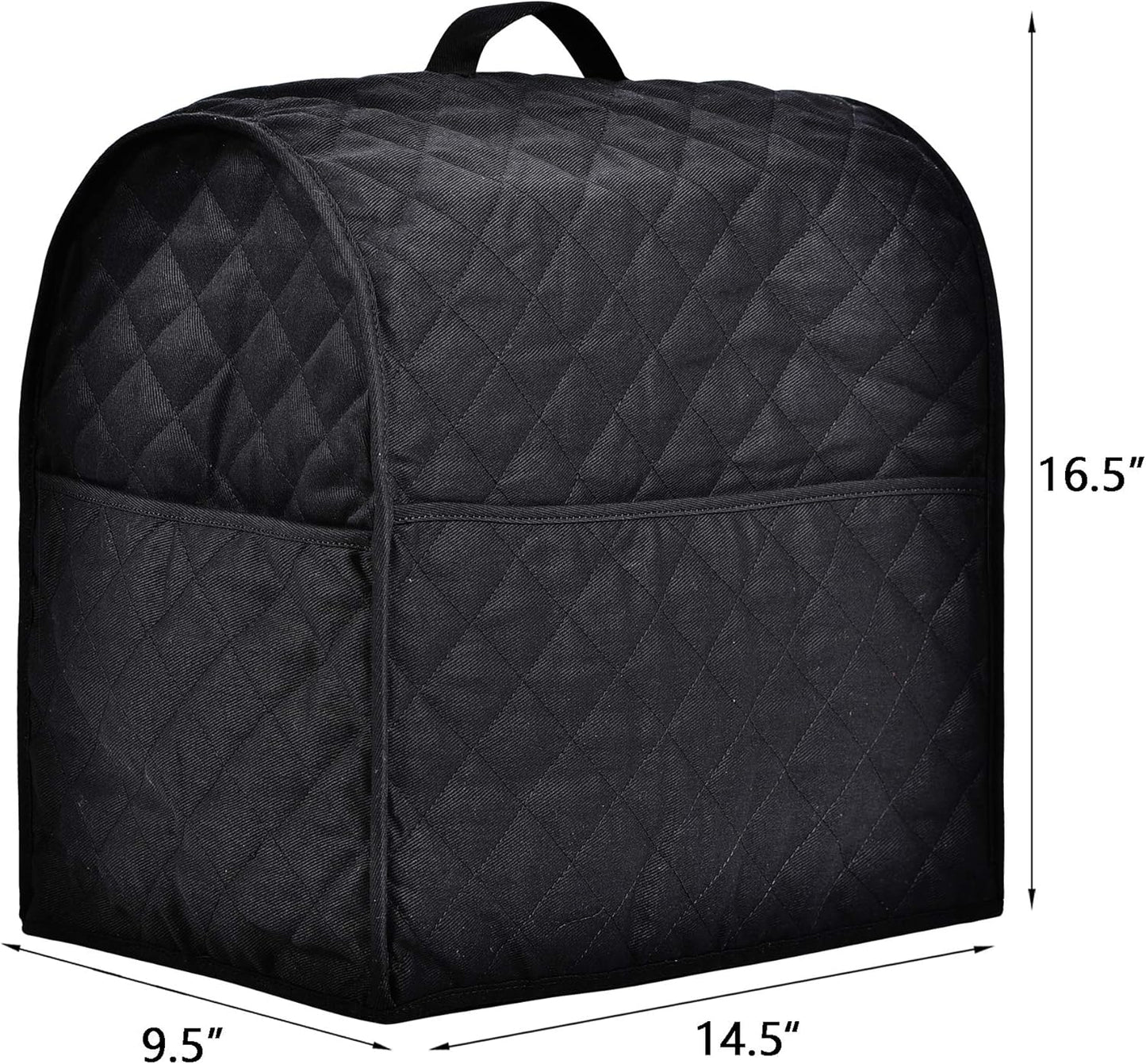 Stand Mixer Cover compatible with Kitchenaid Mixer, Fits All Tilt Head & Bowl Lift Models,The Fabric Is Pure Cottot,Soft, Not Easy to Fade, Not Easy To Pilling. (Fits for 6-8 Quart, Black)