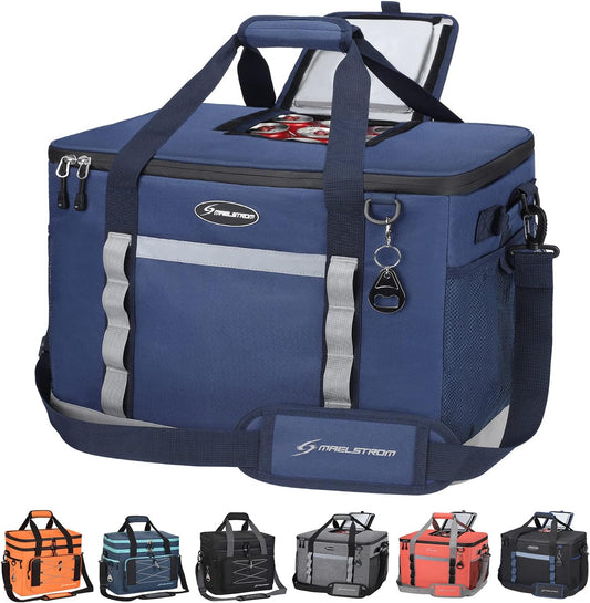 Maelstrom Collapsible Soft Cooler Bag, 24/30/60/75 Cans Beach Cooler, Ice Chest, Leakproof & Portable for Beach, Camping, Road Trips & Grocery Shopping