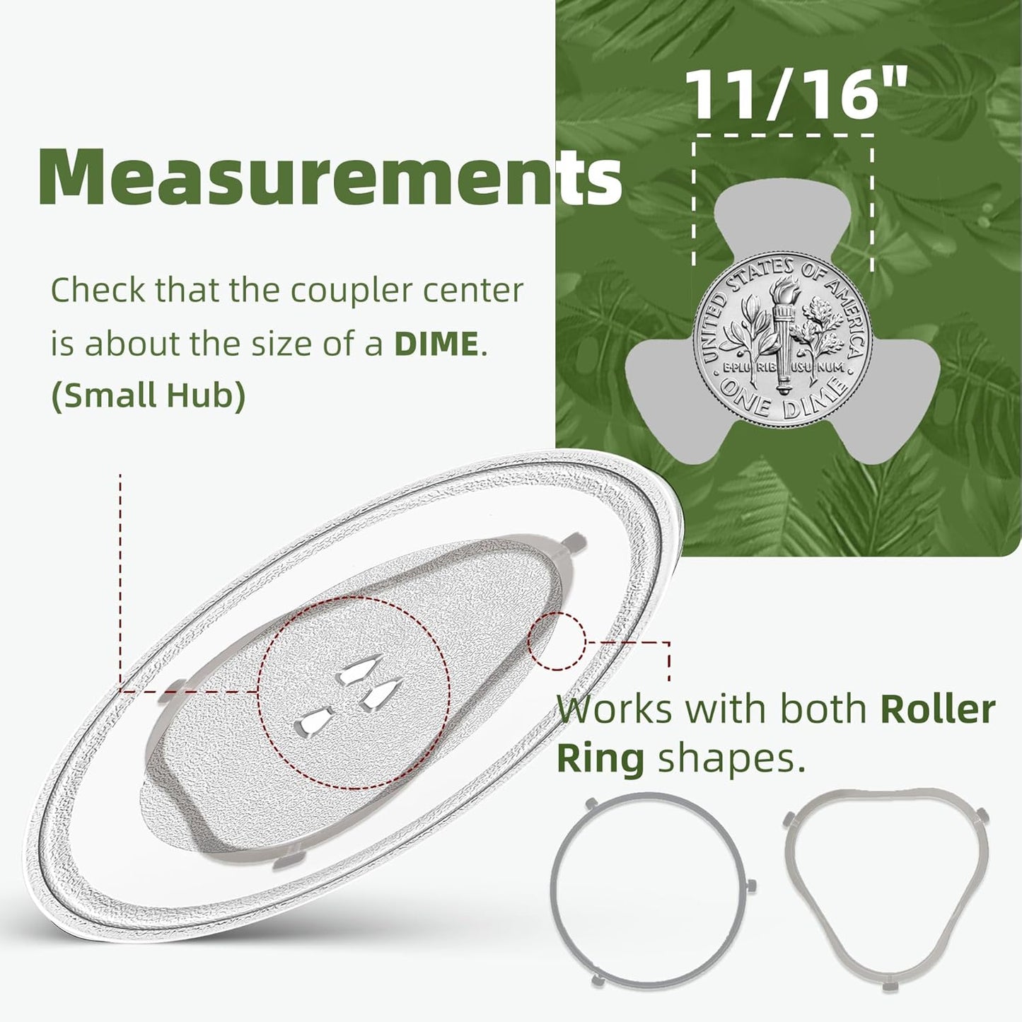 12" Whirlpool Microwave Glass Plate Replacement W11367904 W11291538 W10337247 W11443145, Compatible with Whirlpool Microwave Glass Turntable Plate WMH31017 WML55011 Whirlpool 12 Inch Microwave Plate