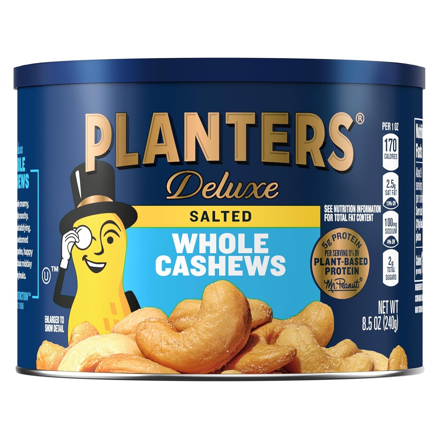 Planters Deluxe Whole Cashews (8.5 oz Canister)