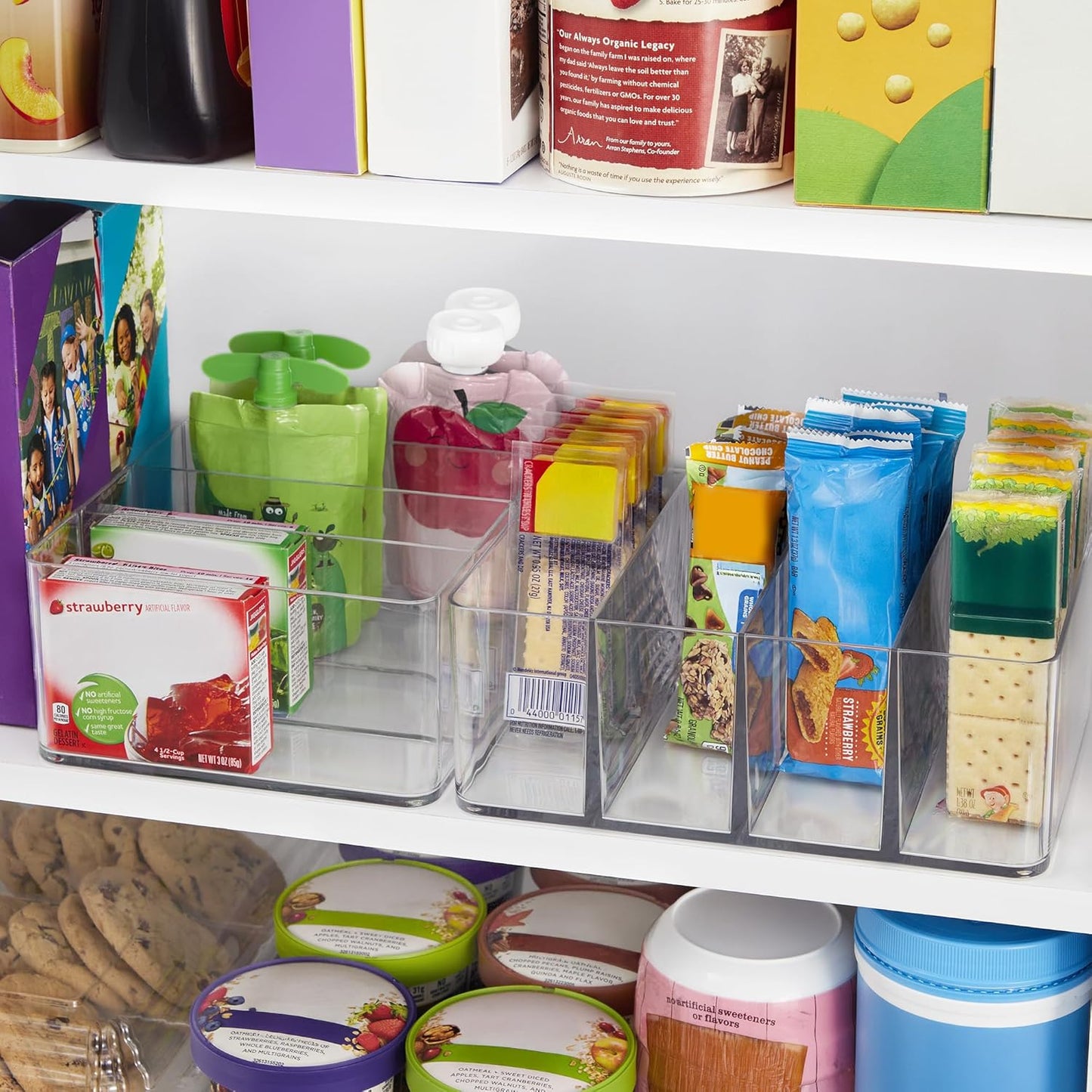 STORi 4-Compartment Clear Plastic Organizer, Rectangular Divided Makeup and Vanity Storage Bin, Use Upright for Eyeshadow Palettes, Made in USA