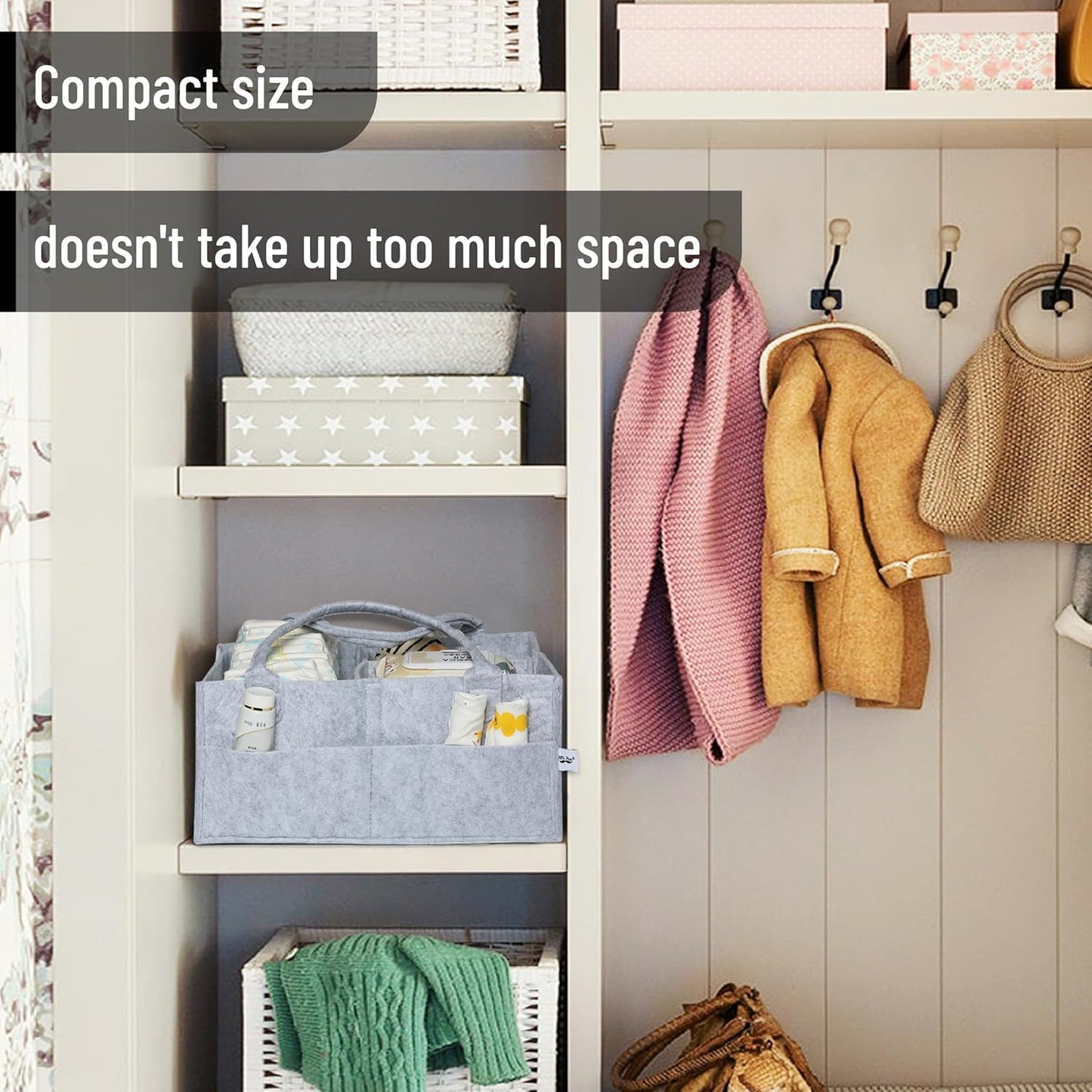 Mr. Pen- Baby Diaper Caddy Organizer, Grey, Large, Diaper Organizer, Car Diaper Caddy