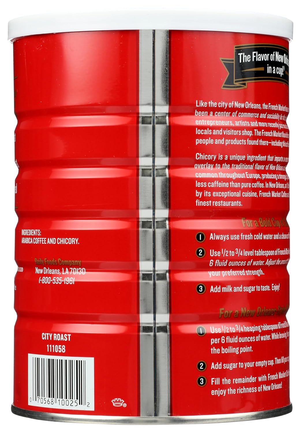 French Market Coffee & Chicory Dark Roast Ground Coffee, 12oz Can (Pack of 1)