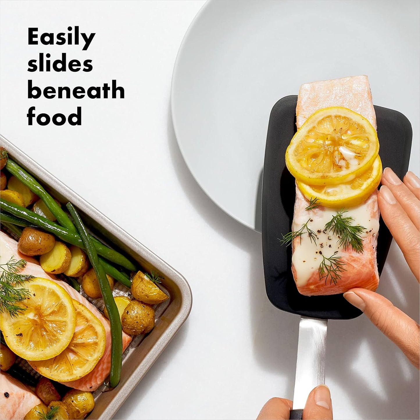 OXO Good Grips Large Silicone Flexible Turner & 65191 Good Grips Nylon Flexible Turner, Black