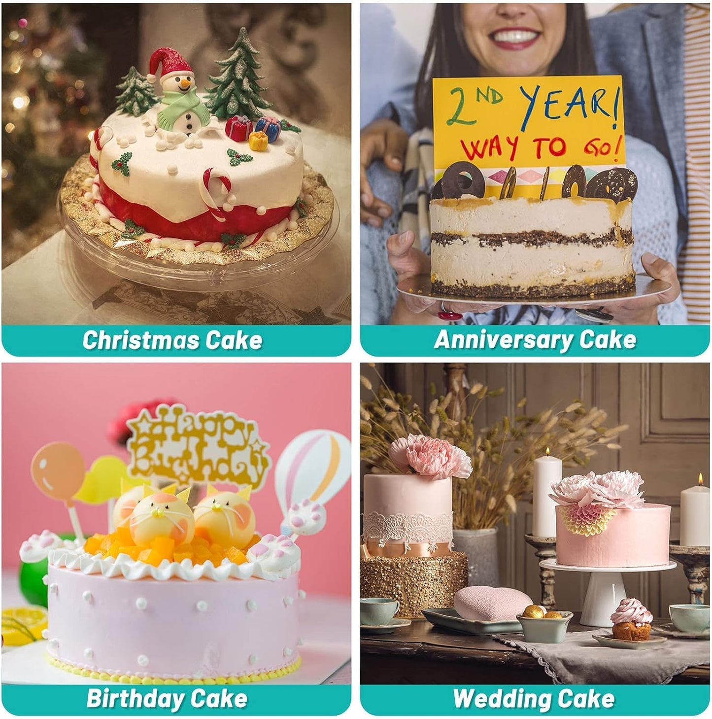 TeamFar Round Cake Pans, 9½’’x3’’ Stainless Steel Deep Tier Baking Cake Pan for Wedding Birthday Party, Non-Toxic & Heavy Duty, Straight & Deep Wall, Mirror Finish & Dishwasher Safe - Set of 2