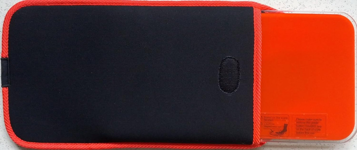 NewlineNY Red-Orange Mini Bathroom Scale + Travel Slip Case SBB0720M-NYRO + NY-MSS101-BRO