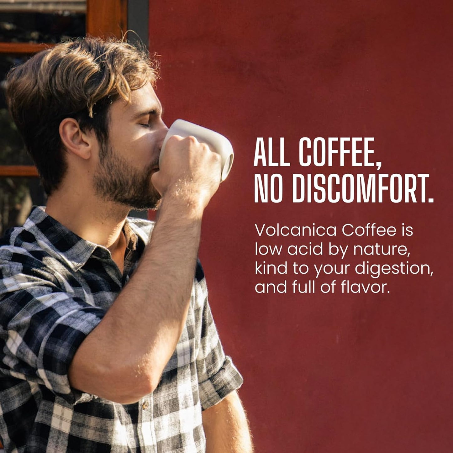 Low Acid Coffee, Blend of Natural Low Acidic Coffee, Whole Bean, Medium Roast, Fresh Roasted, 11-ounces