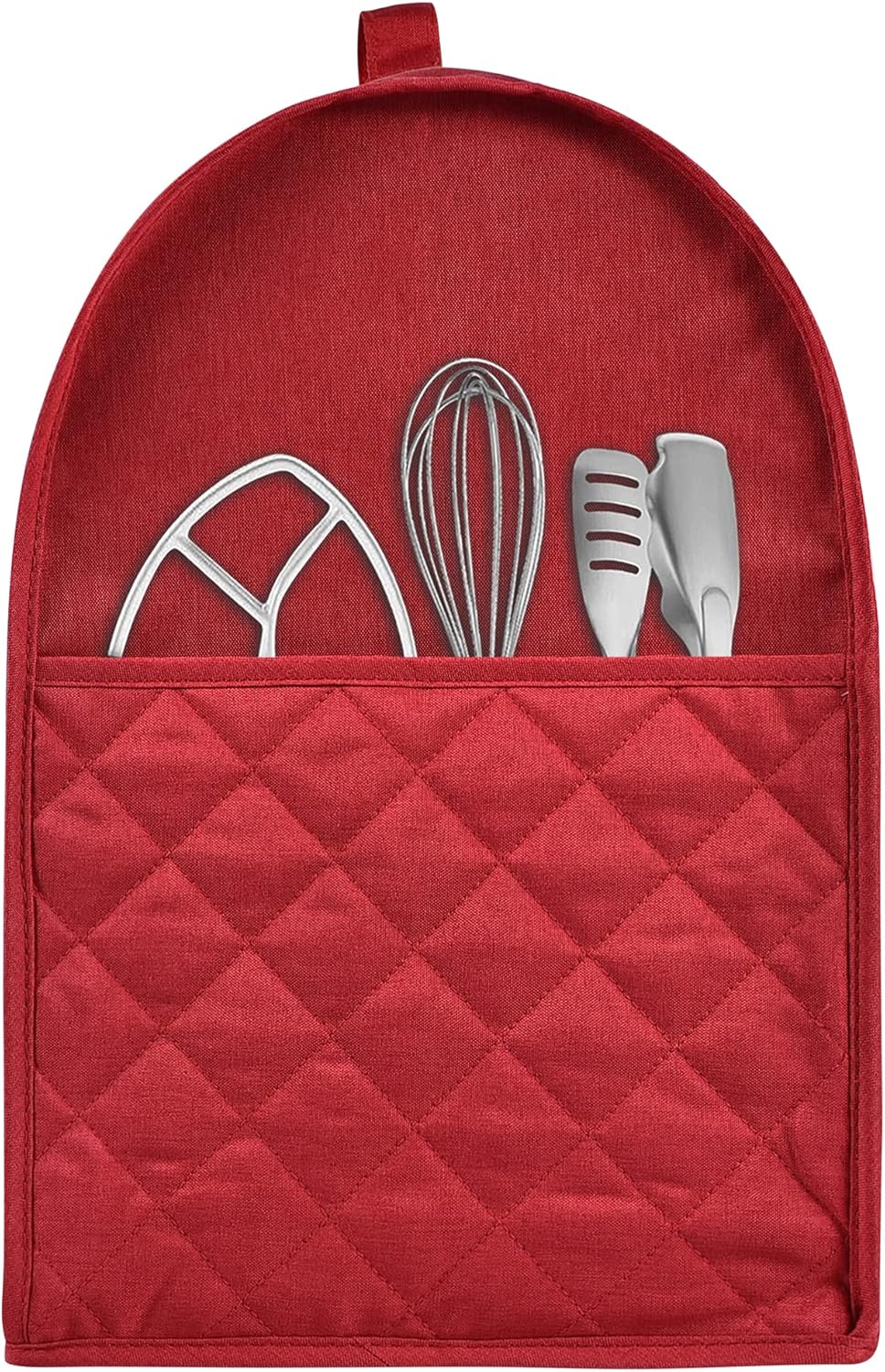 Stand Mixer Dust-proof Cover for KitchenAid Mixer，Multi Pockets for Various Kitchen Appliance Accessories，Water-resistant，Easy Cleaning (Red, Fit for Tilt Head 4.5-5 Quart)