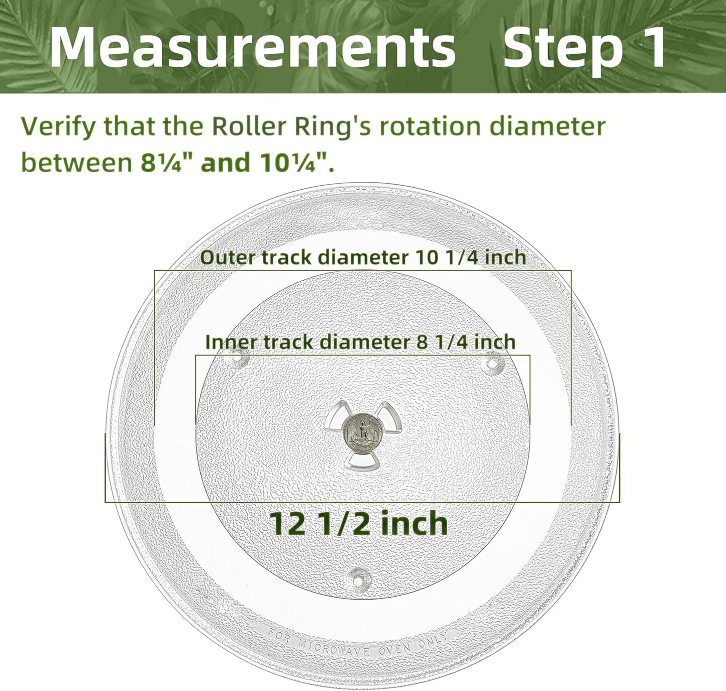 12.5" Microwave Glass Plate Compatible with GE WB39X10003 Samsung DE74-20015G and Maytag 12 1/2" Microwave Glass Turntable - Replace Hotpoint Microwave Turntable Plate