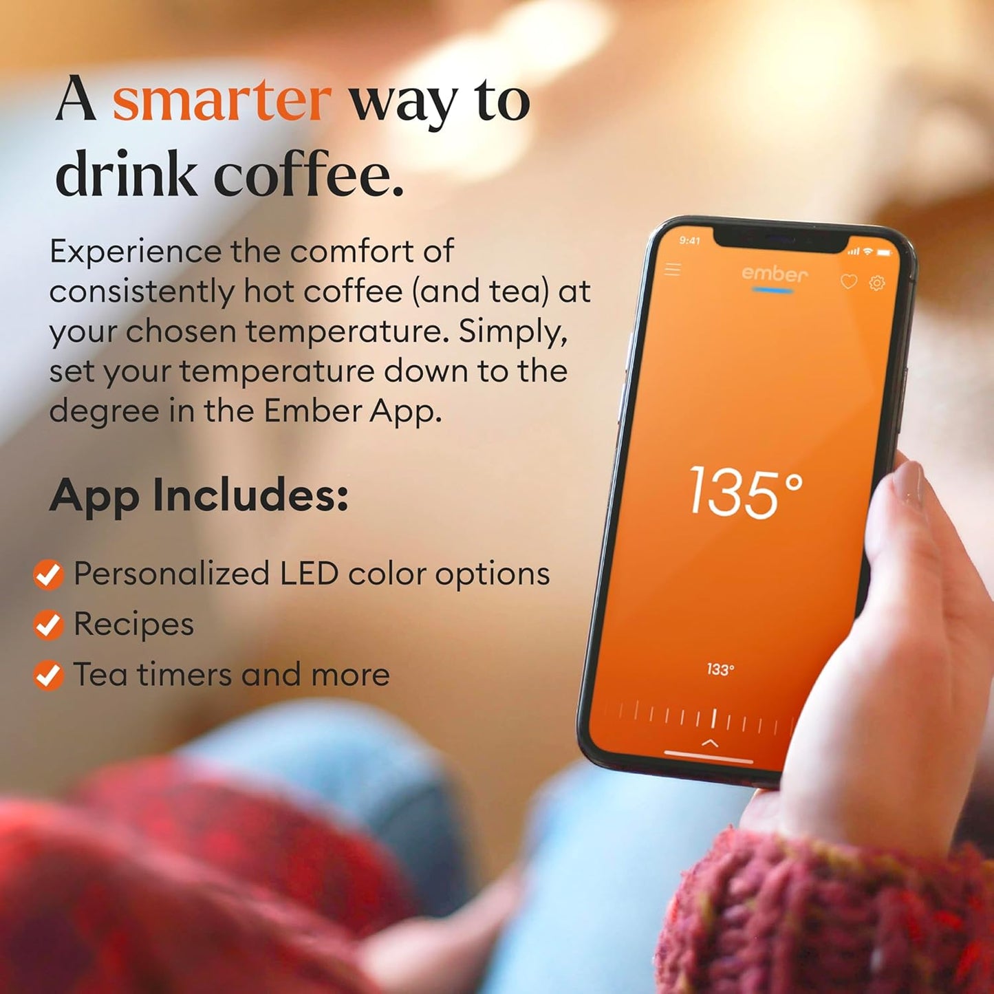 Ember Temperature Control 14oz Smart Mug 2, App-Controlled and Rechargeable Heated Coffee Cup Warmer with Intelligent LED Display, Sage Green.
