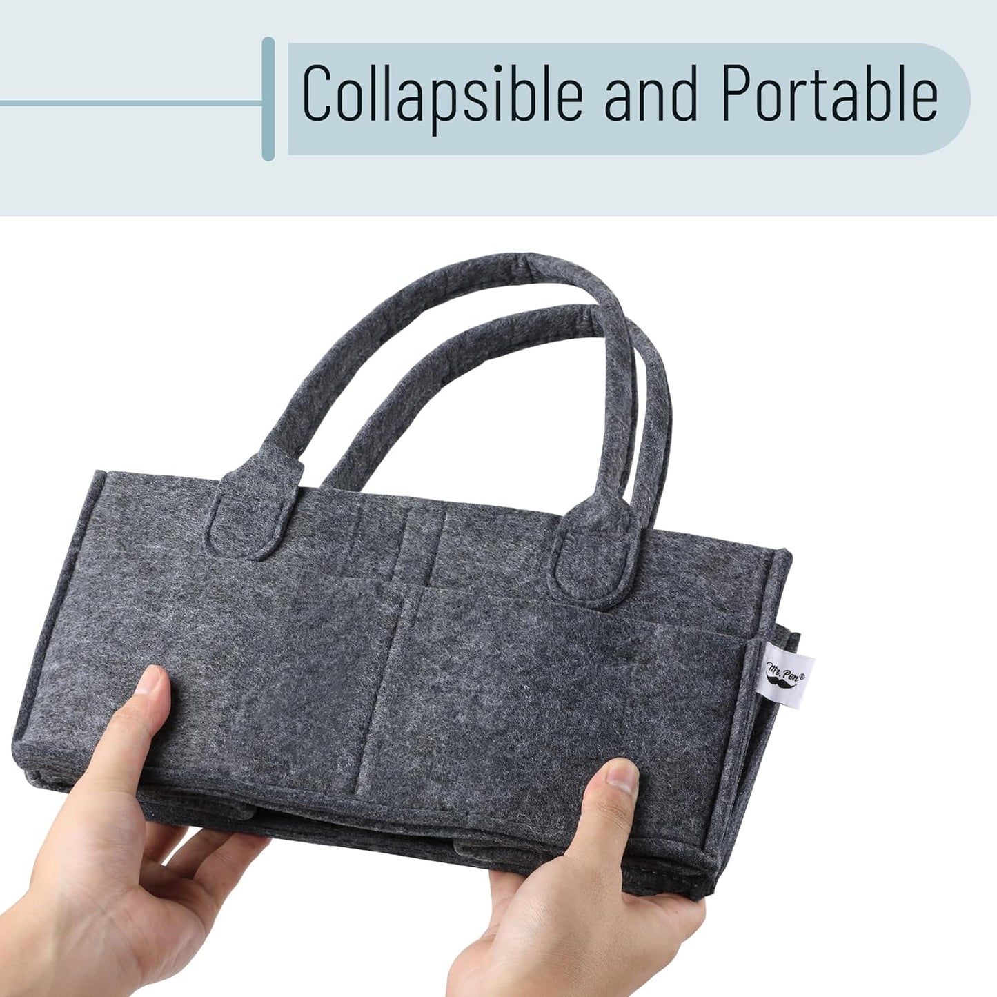 Mr. Pen- Baby Diaper Caddy Organizer, Charcoal Gray, Diaper Organizer, Car Diaper Caddy, Baby Caddy Organizer, Portable Diaper Caddy, Diaper Organizer for Changing Table, Baby Organizer for Nursery