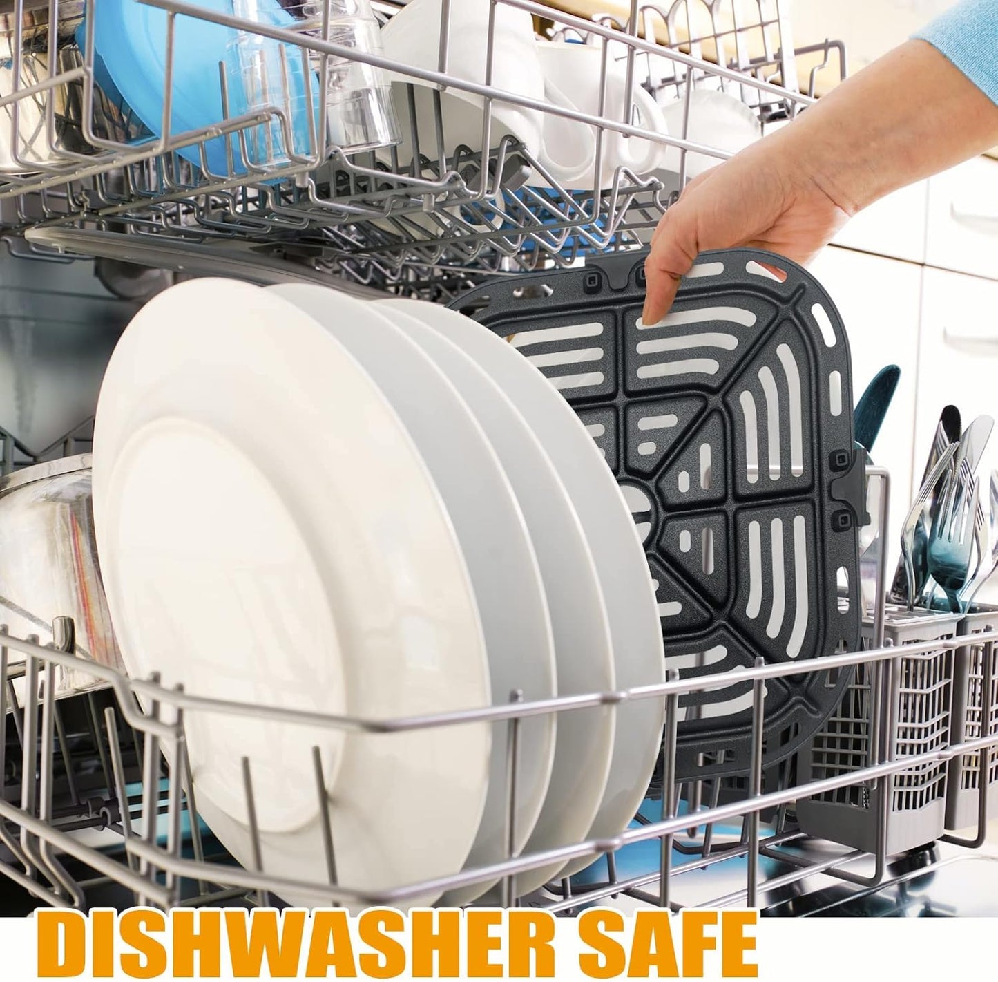 Air Fryer Replacement Grill Pan Fit for COSORI Air Fryer 5 QT, Air Fryer Rack Replacement Parts Accessories Grill Plate Crisper Plate Tray, Non-Stick, Dishwasher Safe…