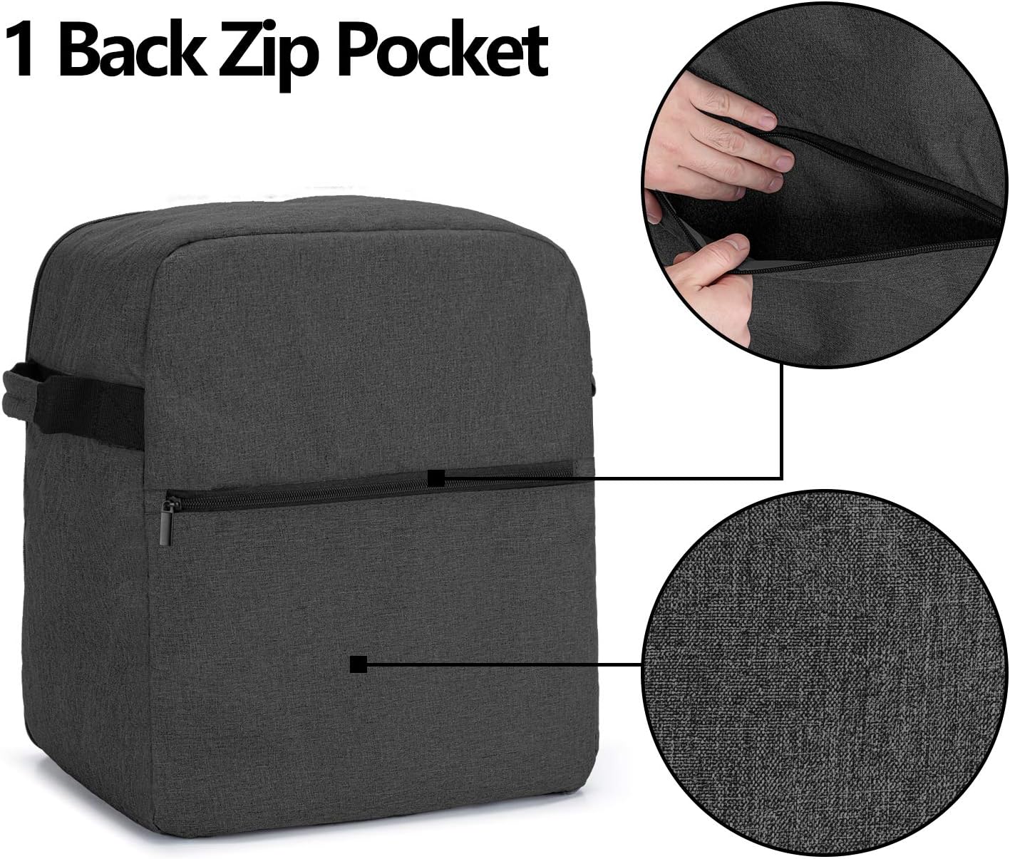 Luxja Dust Cover Compatible with 4.5-Quart and 5-Quart KitchenAid Mixers (with a Bottom Padding Pad), Dust Cover (Clear Front Panel) for Stand Mixers and Extra Accessories, Black (Patented Design)