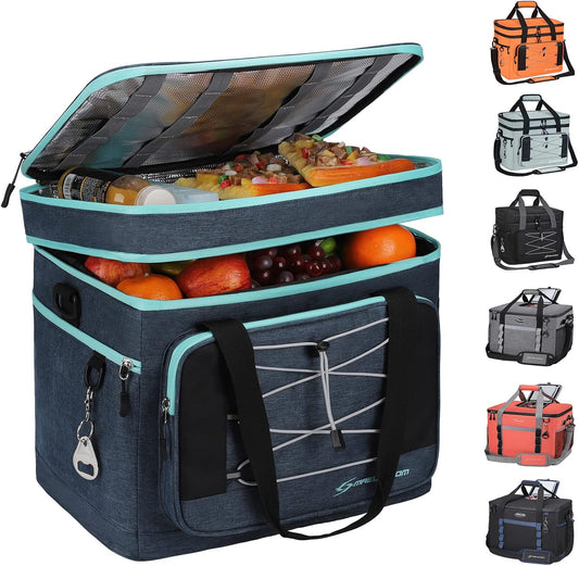Maelstrom Collapsible Soft Cooler Bag, 24/30/60/75 Cans Beach Cooler, Ice Chest, Leakproof & Portable for Beach, Camping, Road Trips & Grocery Shopping
